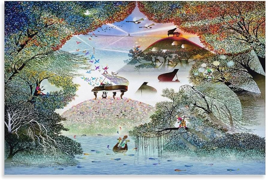 Amazon.co.jp: 藤城清治 リーフがそよぐシンフォニー 絵画 ポスター