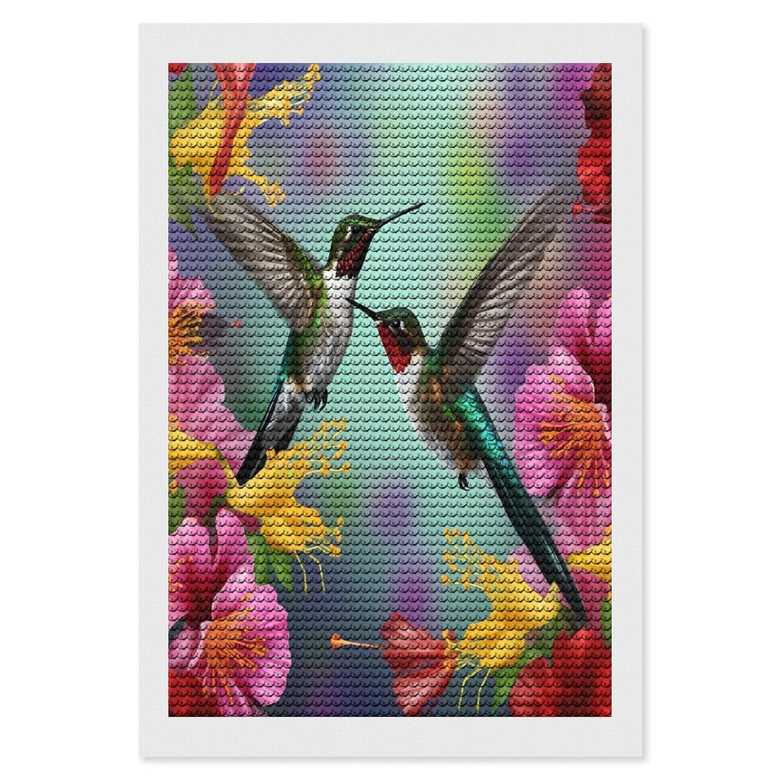 Hummingbird Tropical Blossom Spring Funny Diamond Art Kits DIY