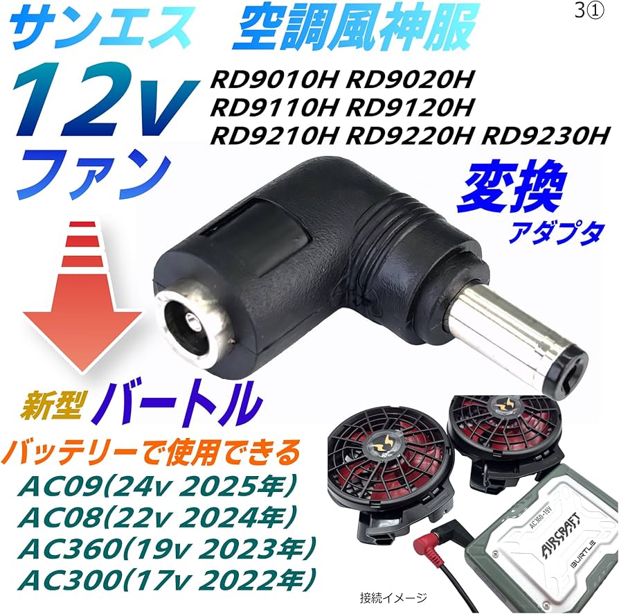 Amazon.co.jp: CNCTWO(コネクトツー) サンエス 空調風神服 12Vファン