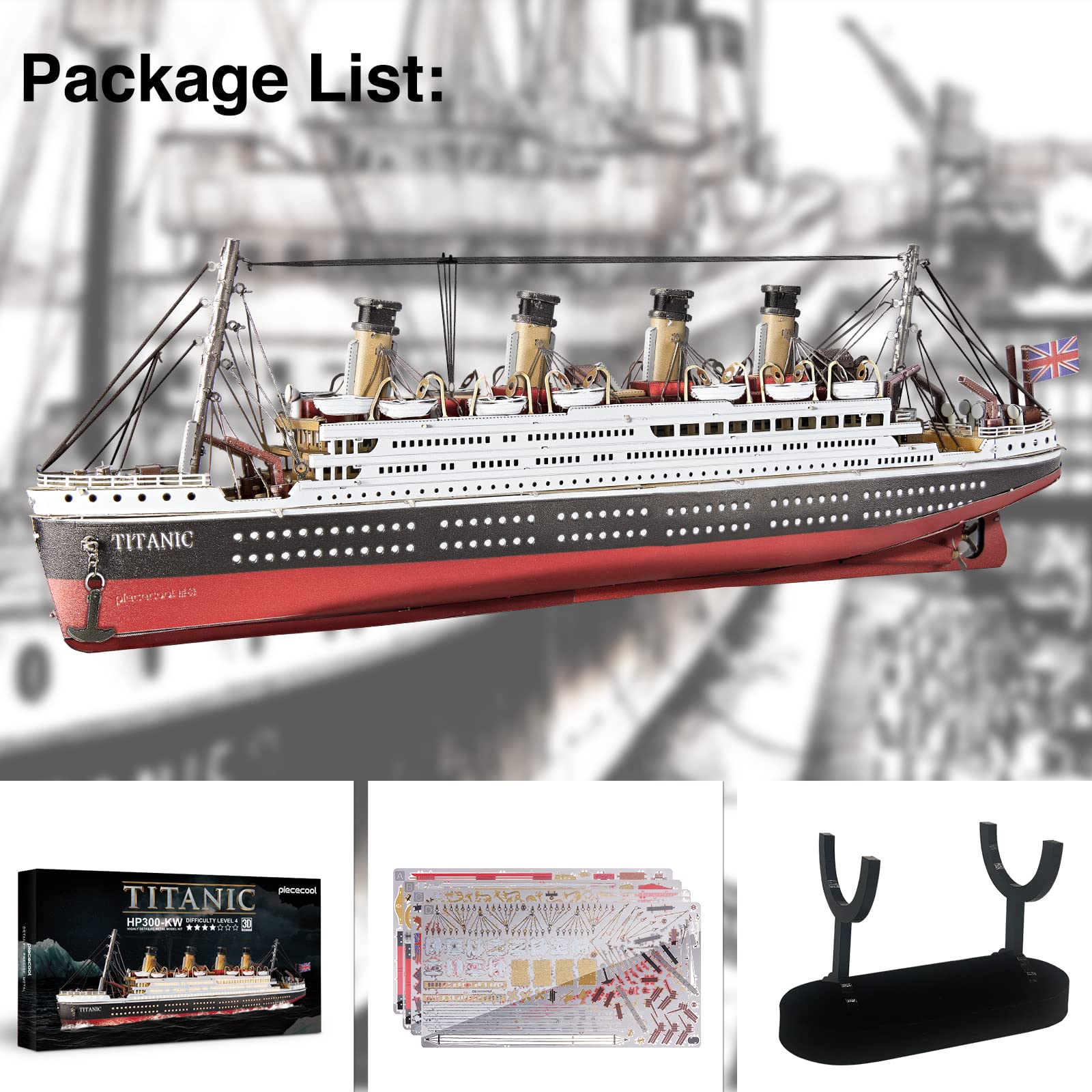 Amazon | Piececool 3Dパズル 大人用 - タイタニックメタル船模型