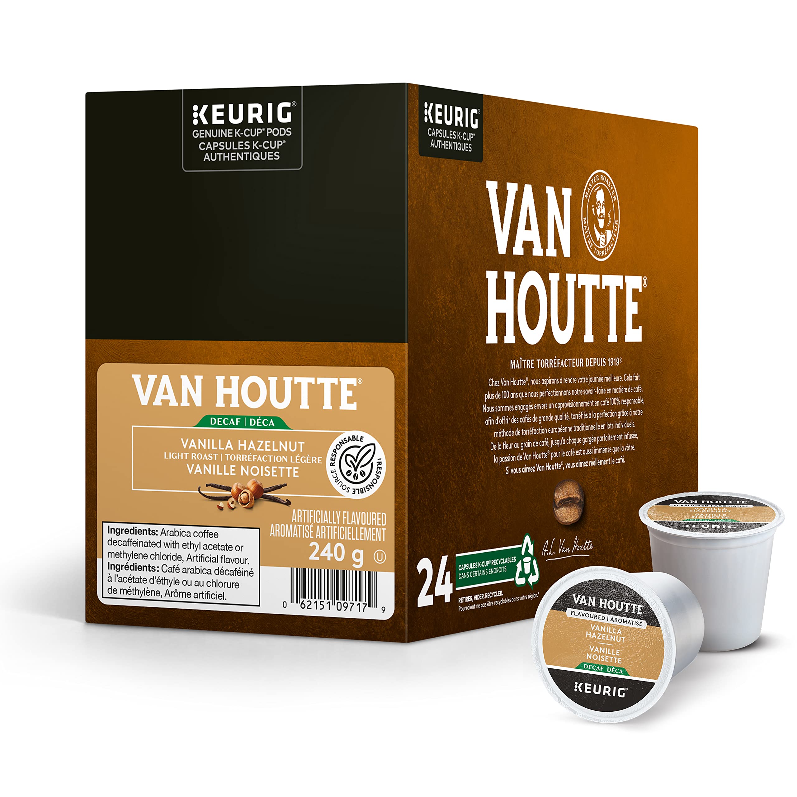 Amazon.com : Van Houtte Vanilla Hazelnut Decaf K-Cups, 24-Count