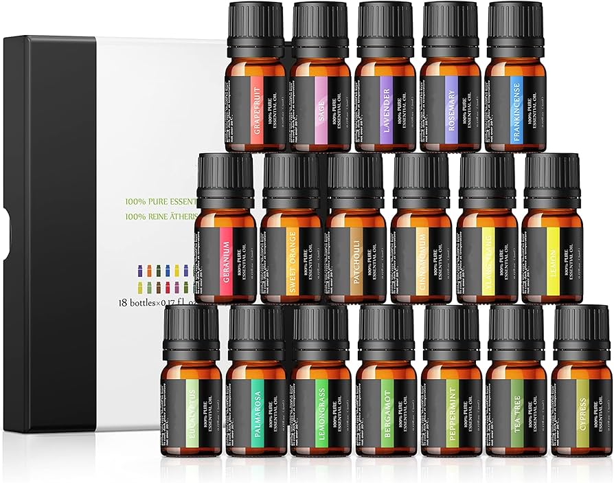 Amazon.co.jp: エッセンシャルオイル セット 精油 5ml*18 天然100