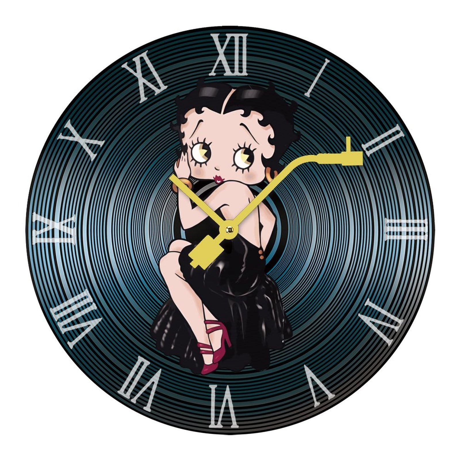 Amazon.co.jp: ベティちゃん 掛け時計 木製 丸い壁掛け時計 かけ時計