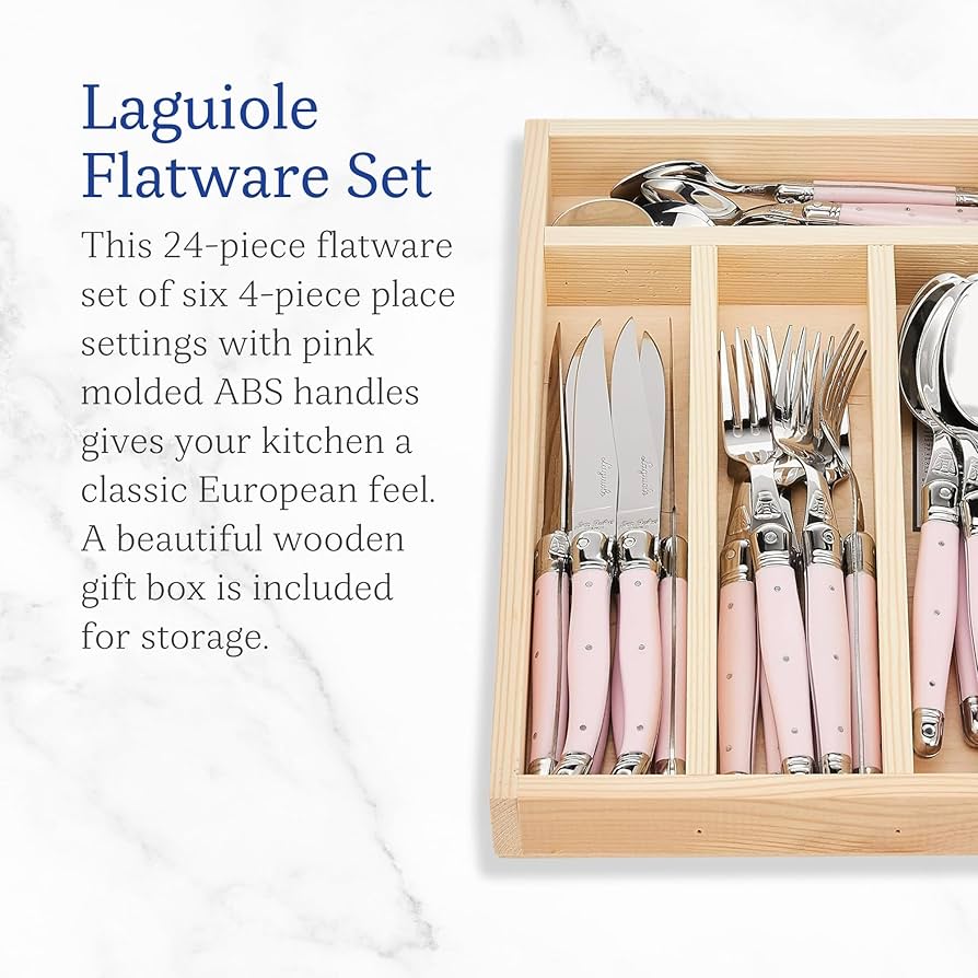 Amazon.com | Jean Dubost JD07-13152.PINK 24 Piece Flatware Set 24