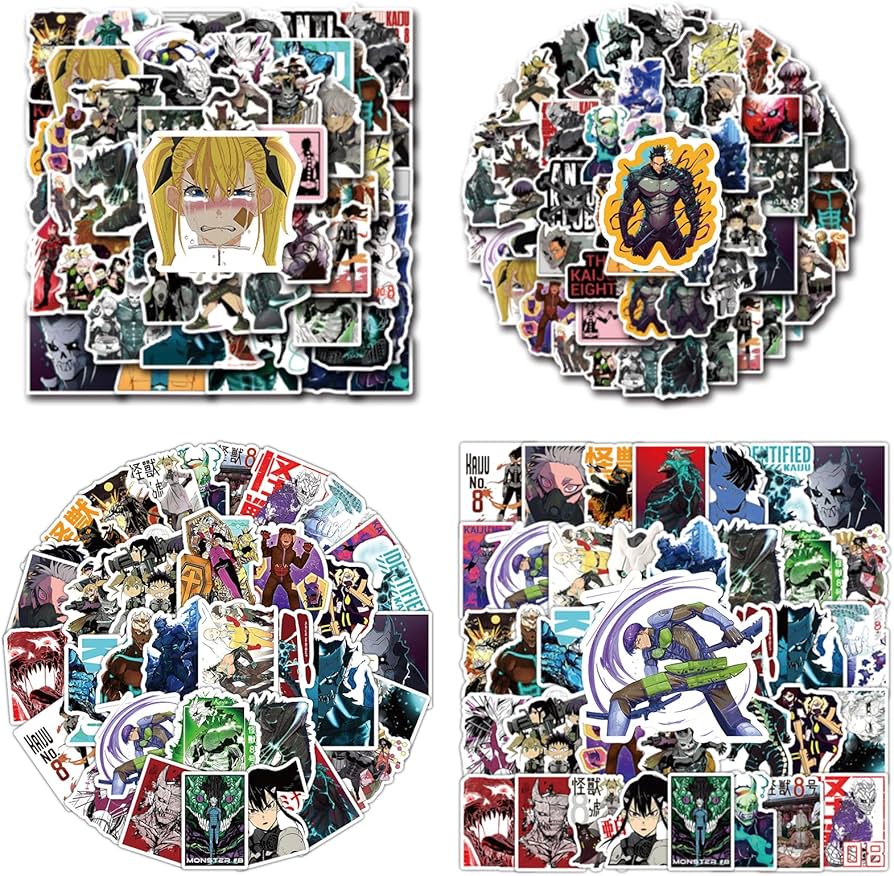 Amazon.co.jp: アニメステッカー 怪獣8号 ステッカー 108枚セット 防水