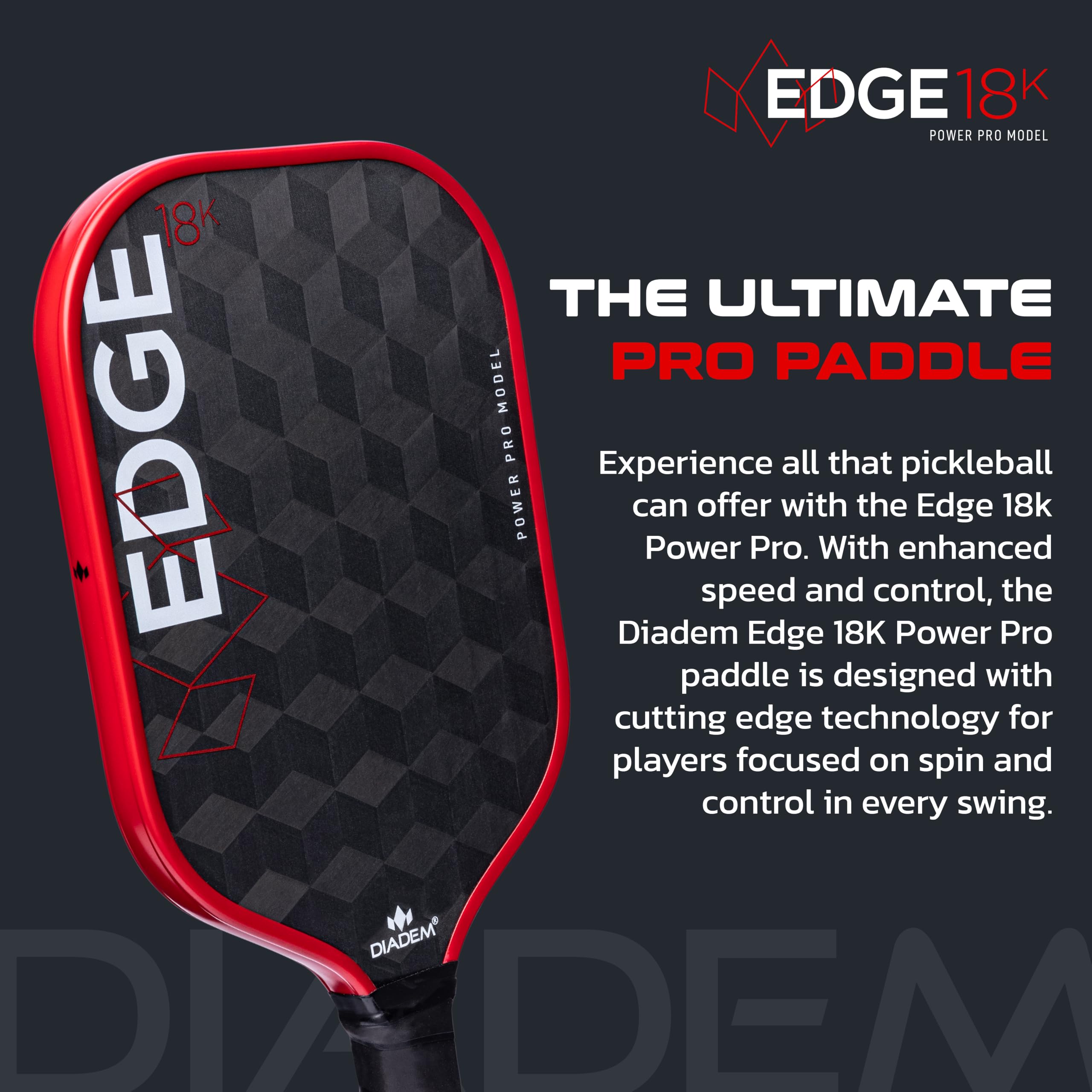 Amazon | ピックルボールパドル EDGE 18K POWER PRO TPA002 | Diadem