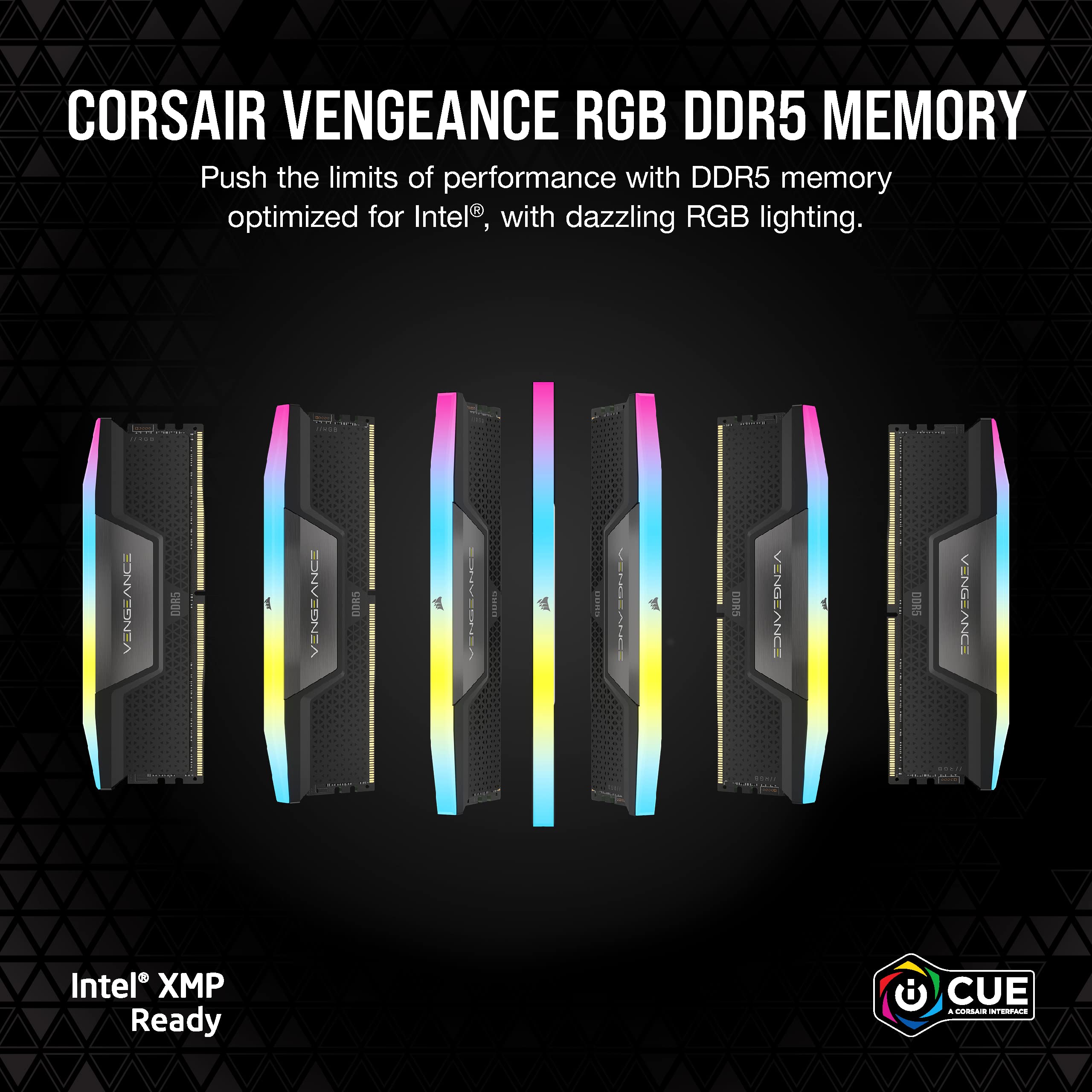 CORSAIR VENGEANCE RGB DDR5 RAM 64GB (2x32GB) 5600MHz CL36 Intel