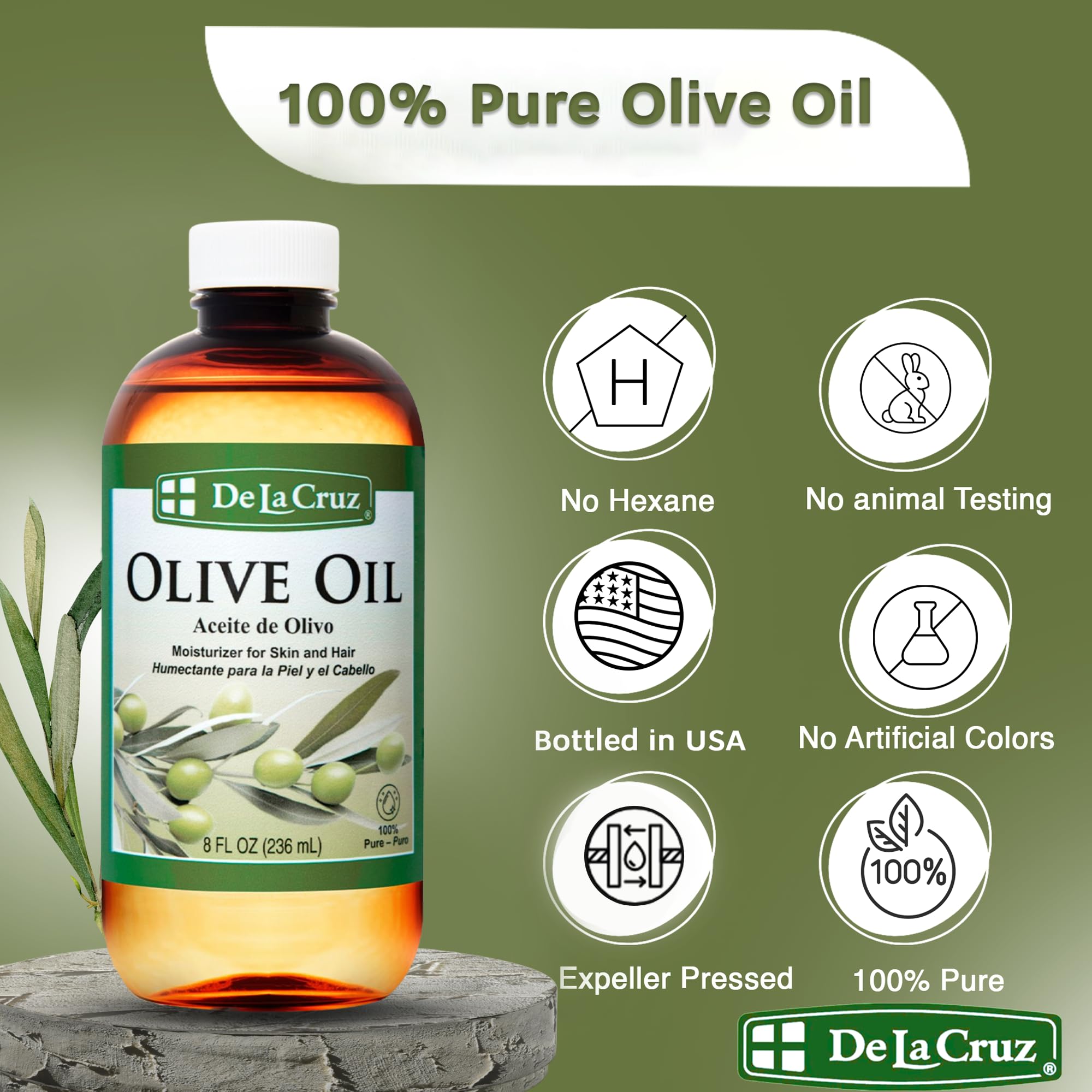 Amazon.com : De La Cruz Pure Olive Oil - Natural Expeller Pressed