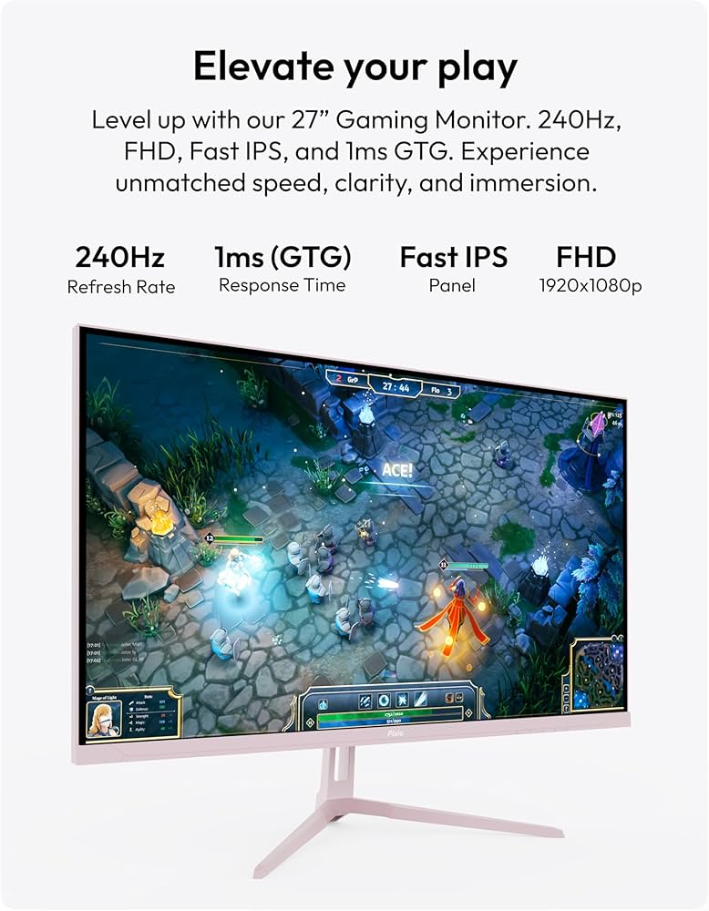 Amazon.com: Pixio PX279 Wave Pink 27 inch 240Hz Refresh Rate FHD