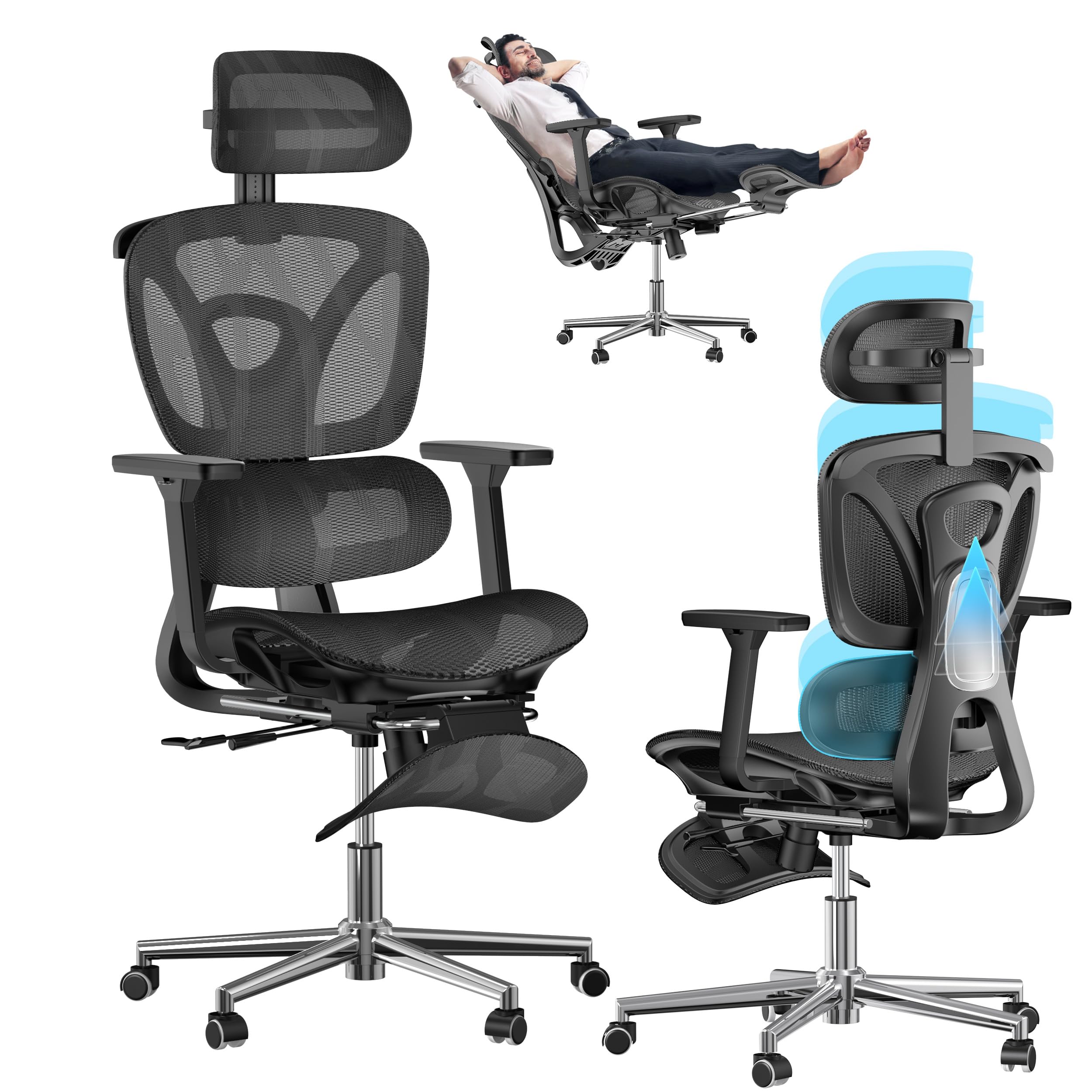 Amazon.co.jp: オフィスチェア 人間工学 メッシュ椅子 疲れない デスク