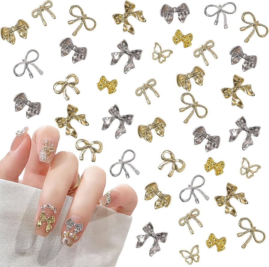 Amazon.co.jp: ネイルパーツ リボン 100個セット 3D 立体 蝶 リボン