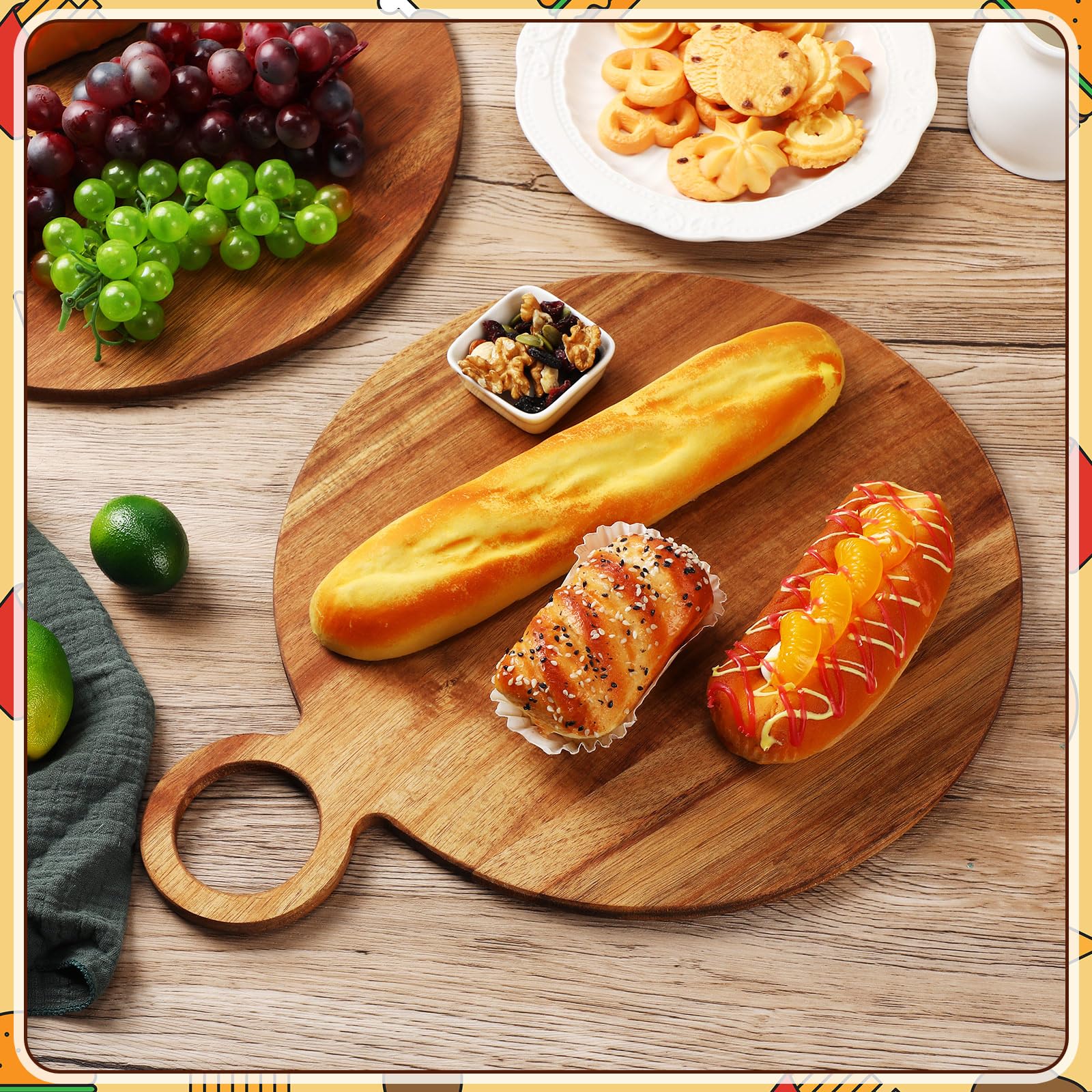 Amazon | Jinei (アカシア) 木製まな板 10枚パック 持ち手付き 木製