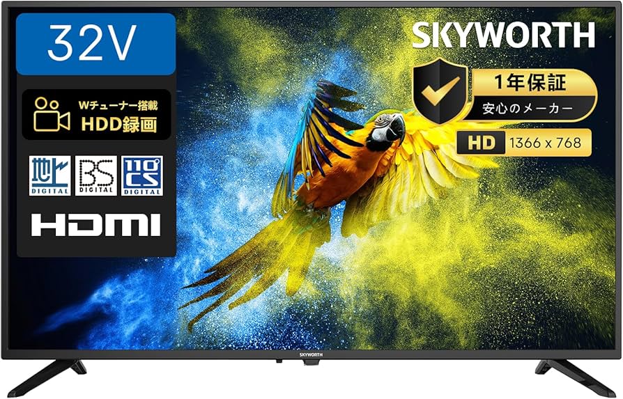 Amazon | SKYWORTH テレビ 32インチ HD 液晶 ダブルチューナー 地上波