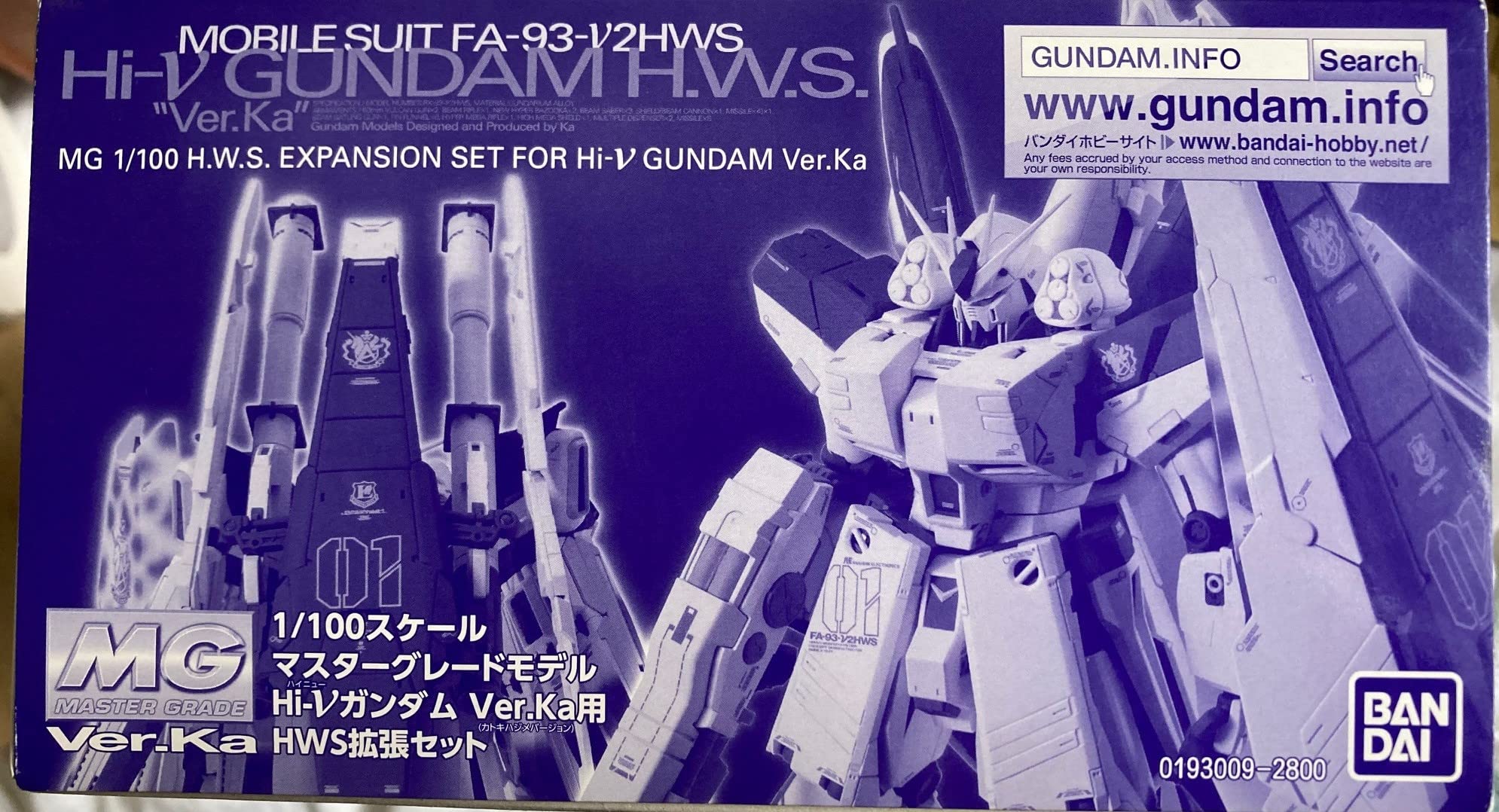 Amazon.com: MG 1/100 HWS Expansion Set for Hi-nu Gundam Ver.Ka