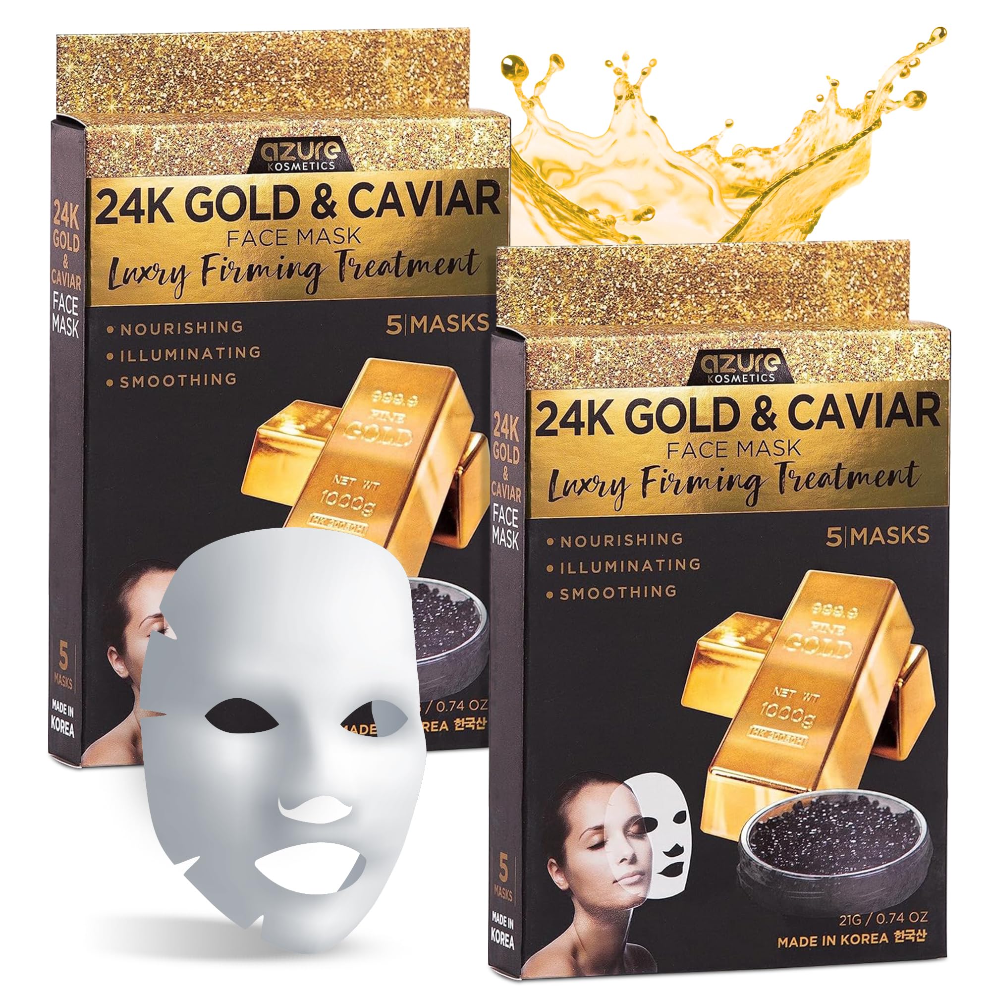 Amazon.com: AZURE 24K Gold and Caviar Anti Aging Luxury Face Mask