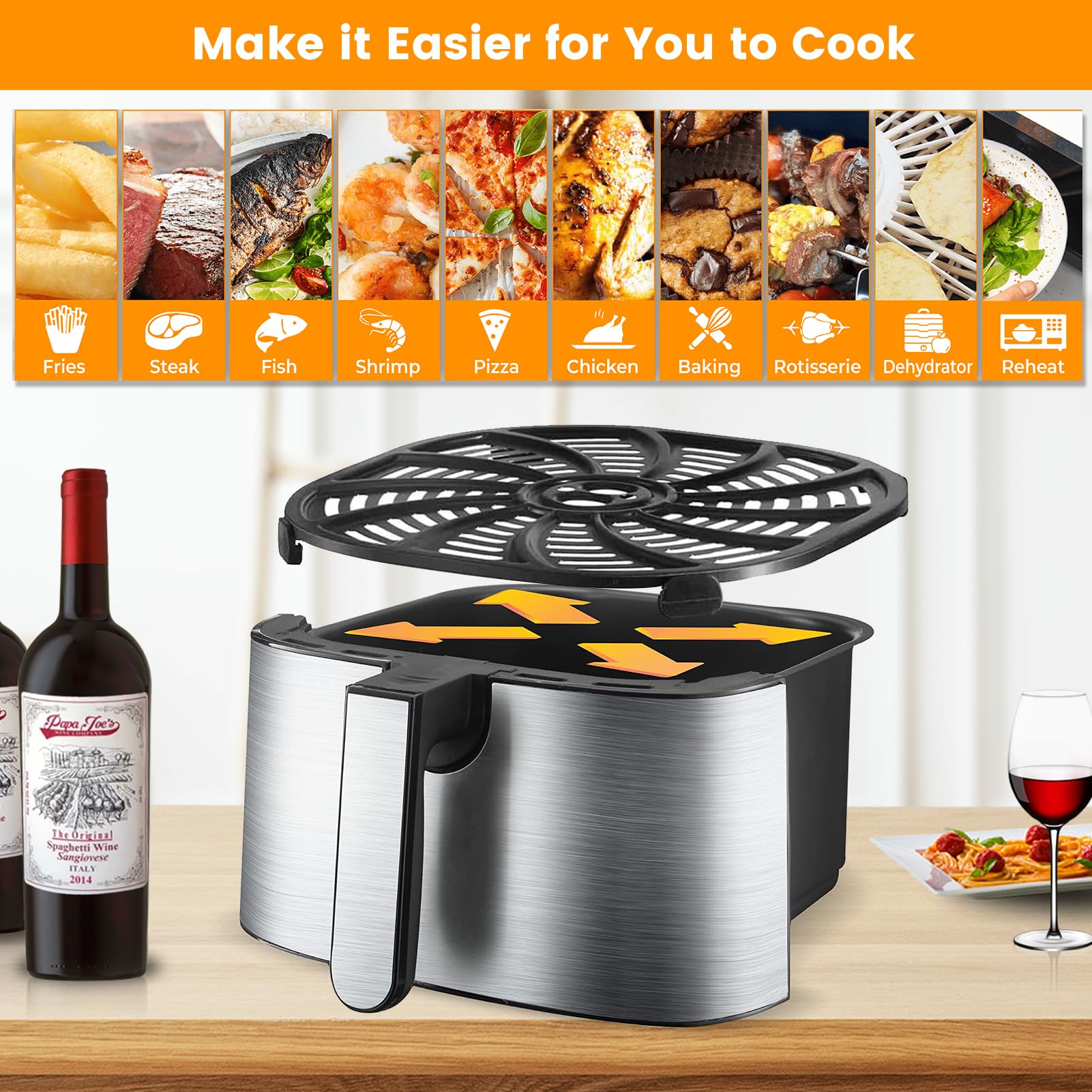 Amazon | For Gourmia GAF798 GAF778 GAF716 7QT エアフライヤー用エア