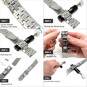 Bandini 18mm Stainless Steel Fitted Curved End Metal Watch Band