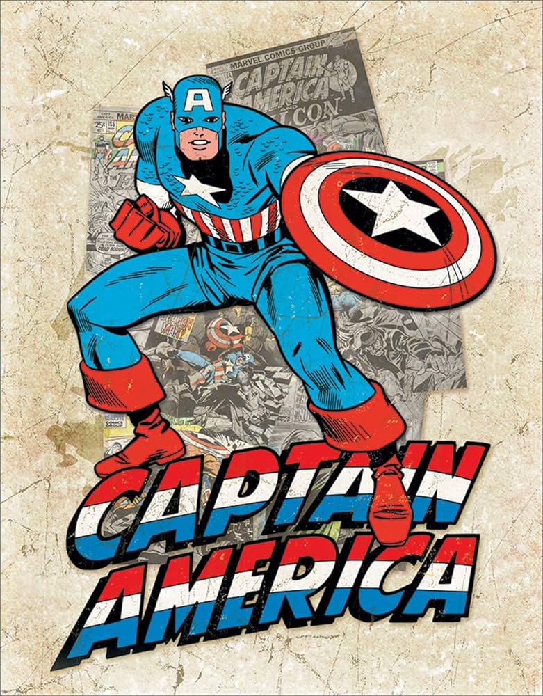 Amazon.co.jp: メタルサイン 「Captian America - Cover Splash