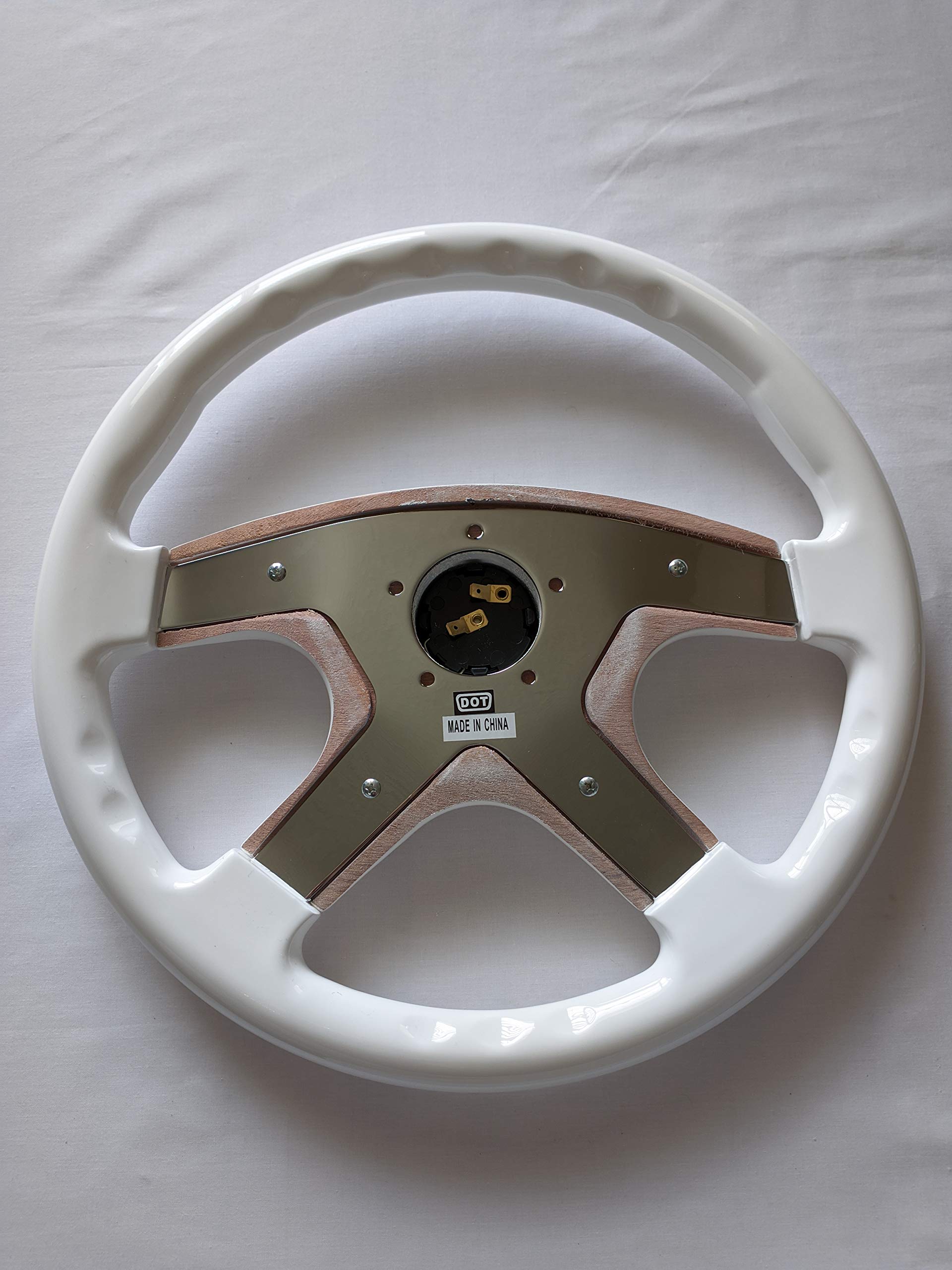 Amazon | Raptor 15インチ ホワイトウッド ステアリングホイール