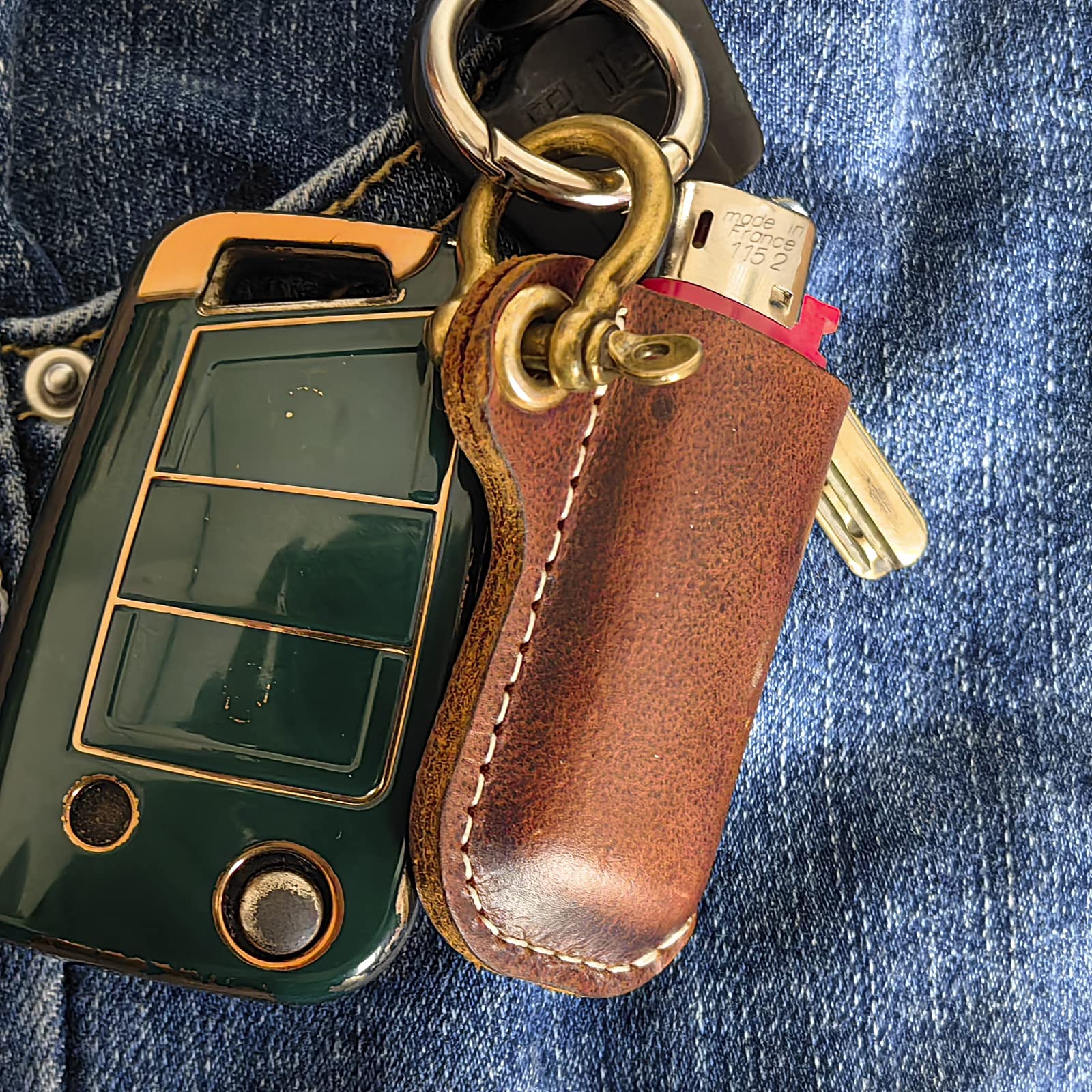 HUMWE Leather Lighter Case Holder for BIC Standard Size Lighters