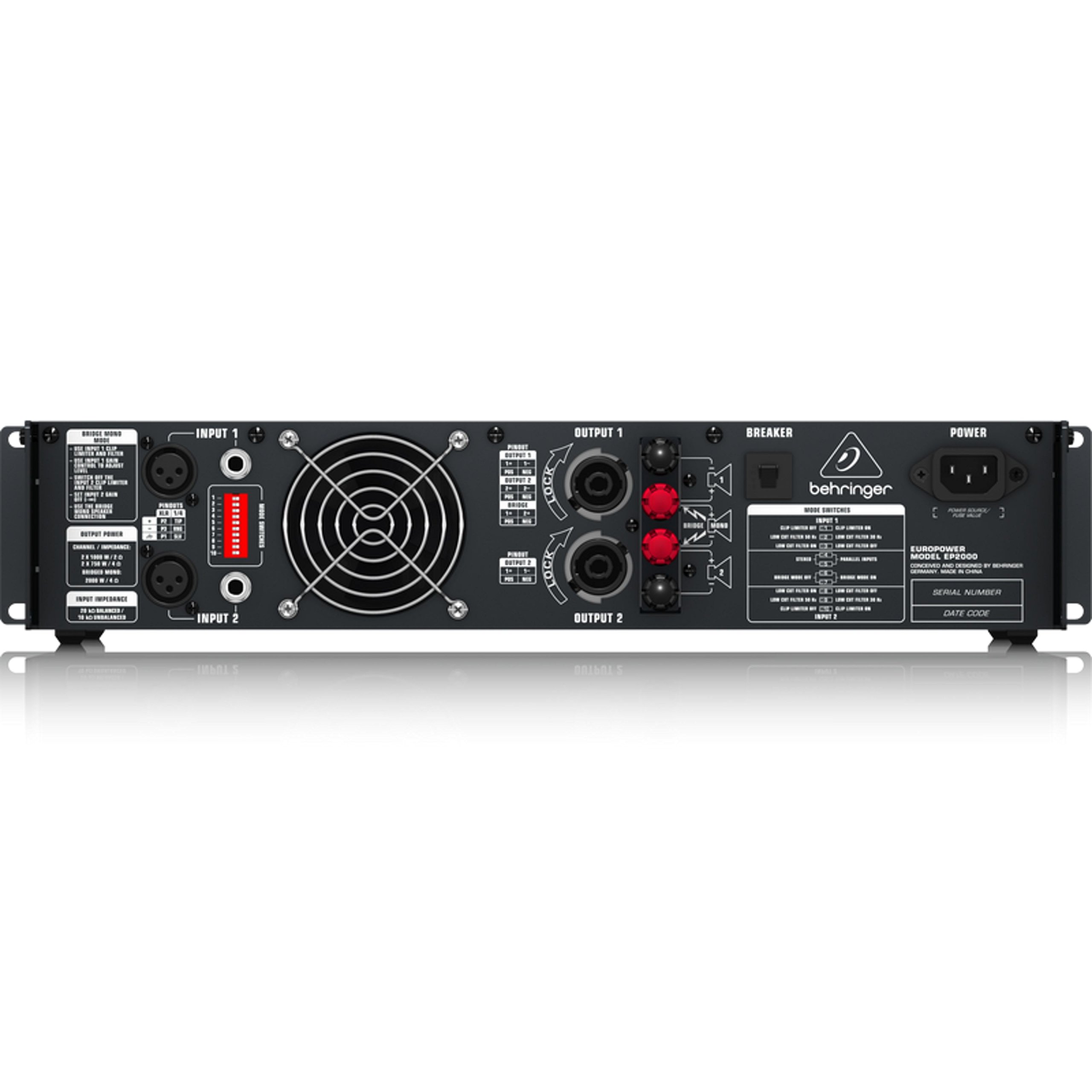 Amazon.com: Behringer EUROPOWER EP2000 Professional 2,000-Watt