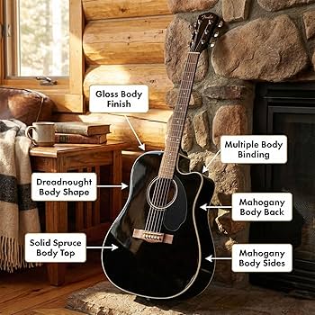 Amazon.com: Fender CD-60SCE Solid Top Dreadnought Acoustic