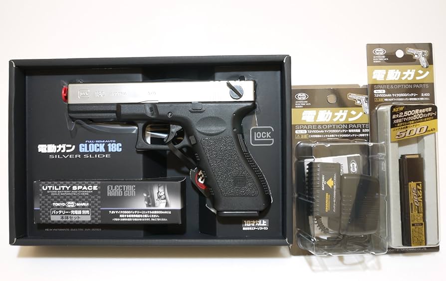 美品・予備マガジン付】東京マルイ GLOCK18Cシルバー リポ化 箱あり 美