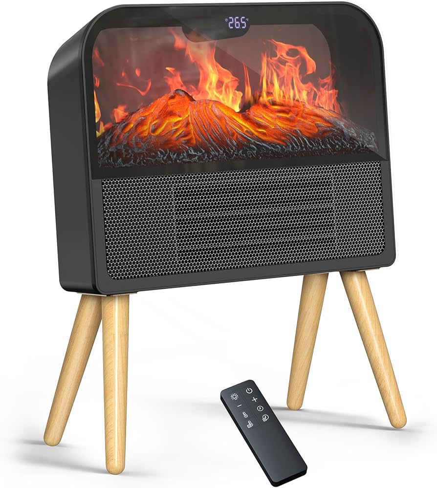 Amazon | Pereis 暖炉型 セラミックヒーター ECO知能恒温 3D疑似炎 3