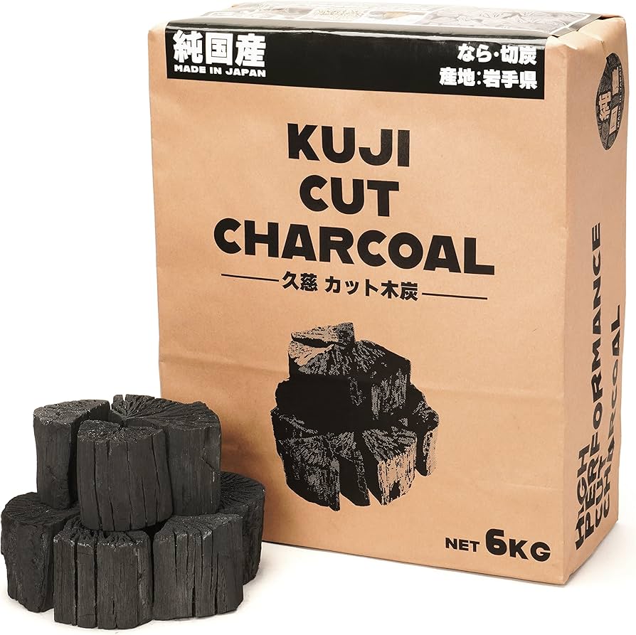 Amazon.co.jp: 【国産木炭】 久慈 カット木炭 6kg KUJI CUT CHARCOAL