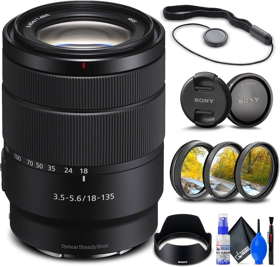 Amazon.com : Sony E 18-135mm f/3.5-5.6 OSS Lens (SEL18135) +