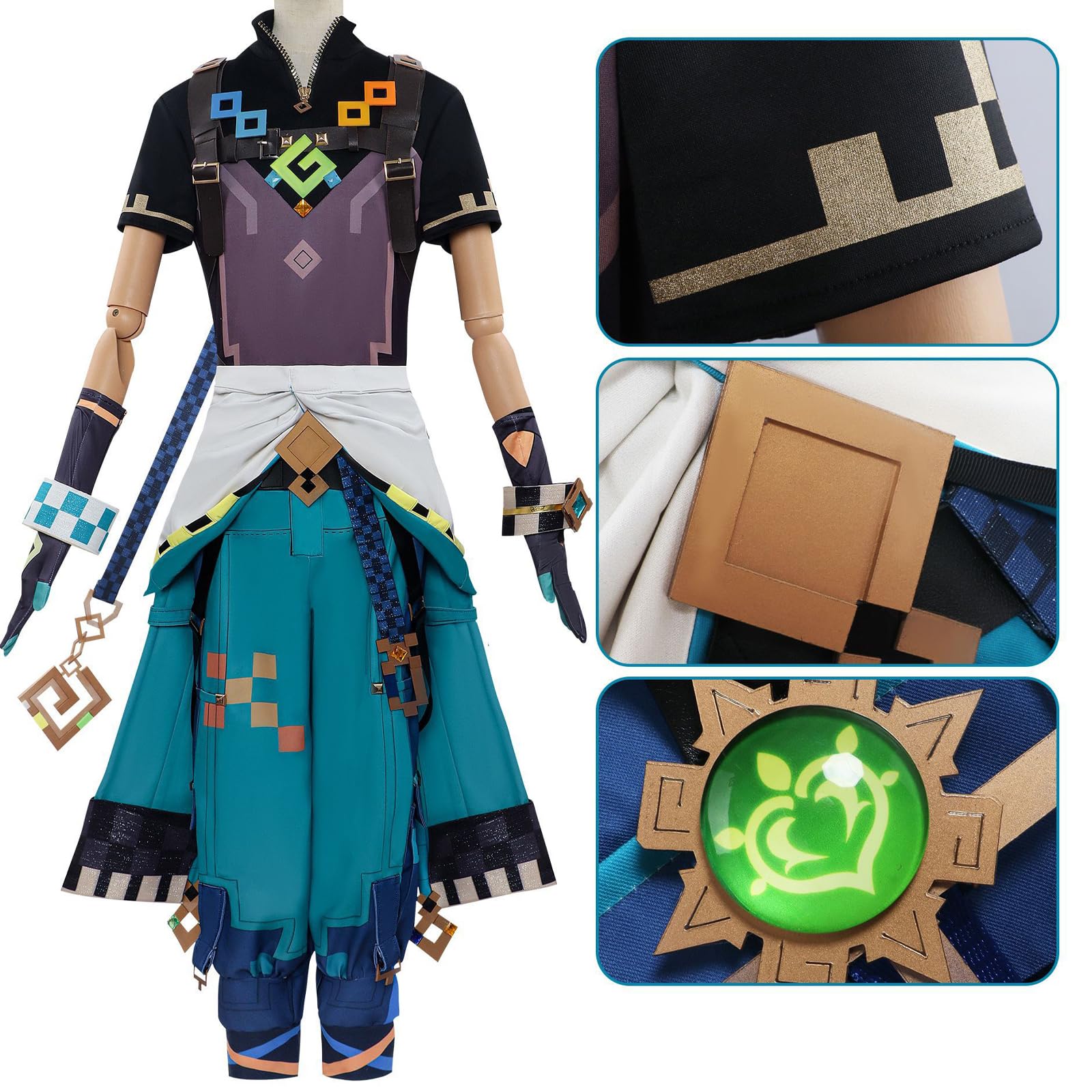 Amazon.co.jp: [Plazhen] 原神 キィニチ コスプレ衣装 神の目付き フル