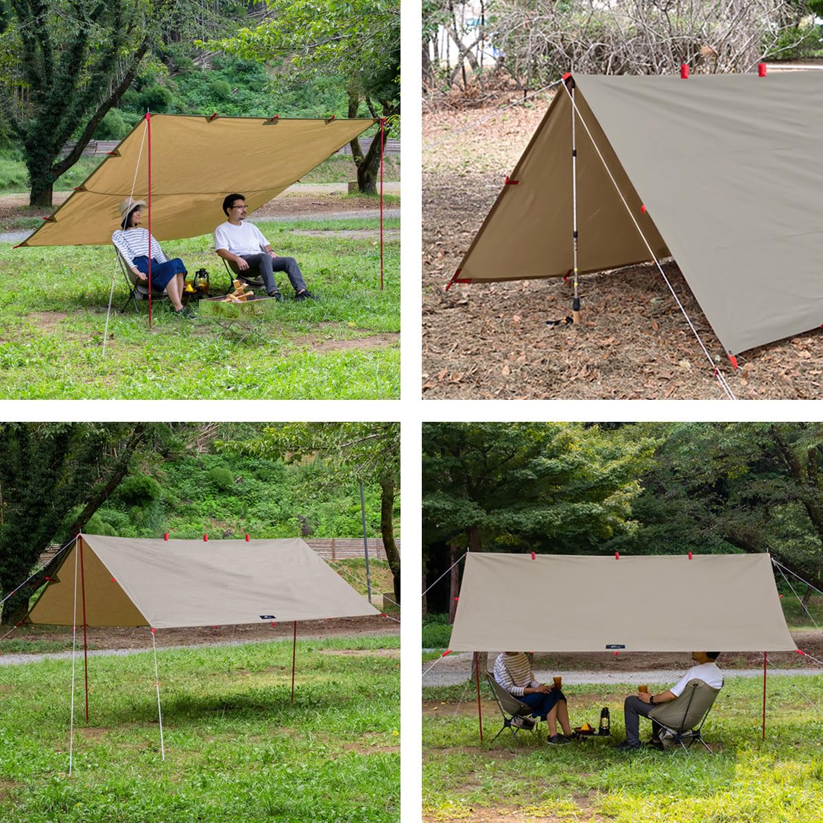 Amazon | FIELDOOR スクエアタープ Sサイズ 280×280cm 【T/C 難燃性