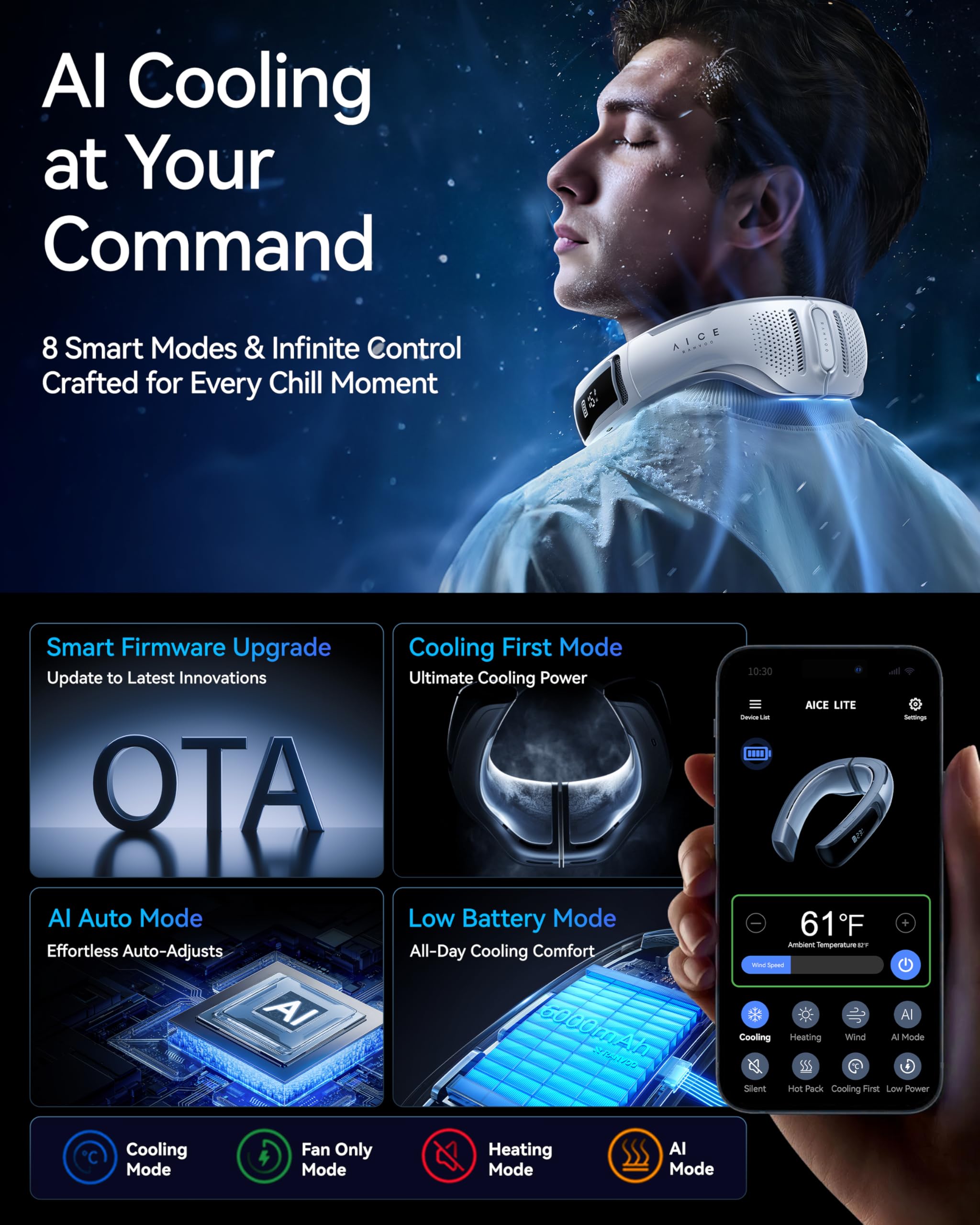 Amazon.com: RANVOO AICE LITE Plus 2025 Max Cooling Airflow [No.1