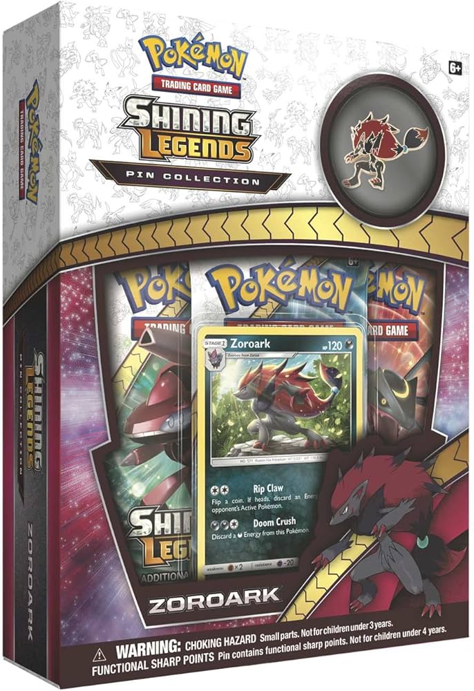 Amazon.com: Pokemon TCG: Shining Legends Pin Collection – Zoroark