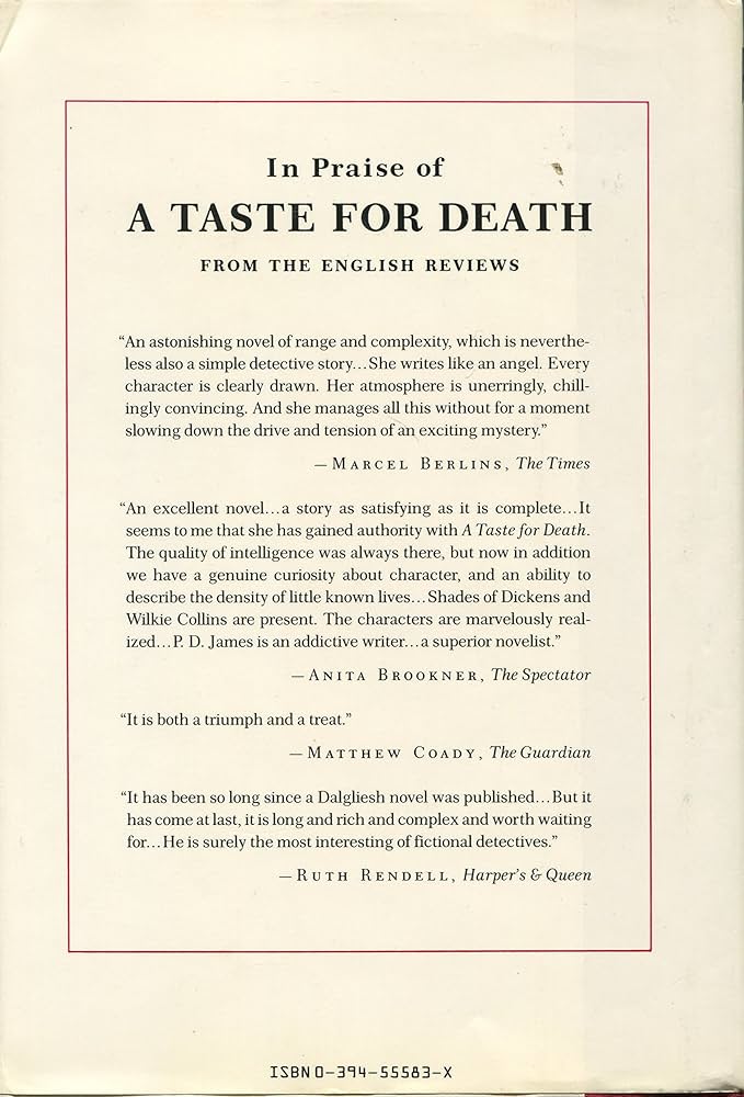 A Taste for Death: P. D. James: 9780394555836: Amazon.com: Books
