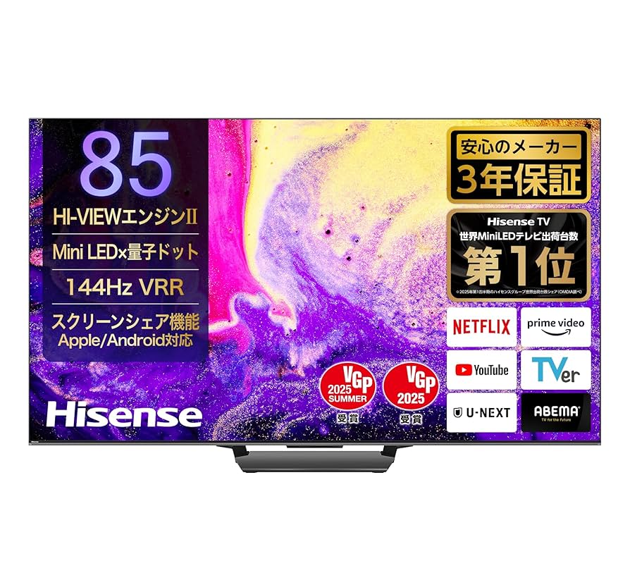 ハイセンス 65E7N PRO MiniLED 量子ドット 4K液晶 倍速パネル Amazon