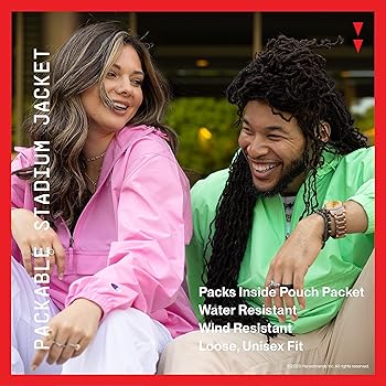 Champion mens Stadium Packable Jacket, Left Chest Script Jacket