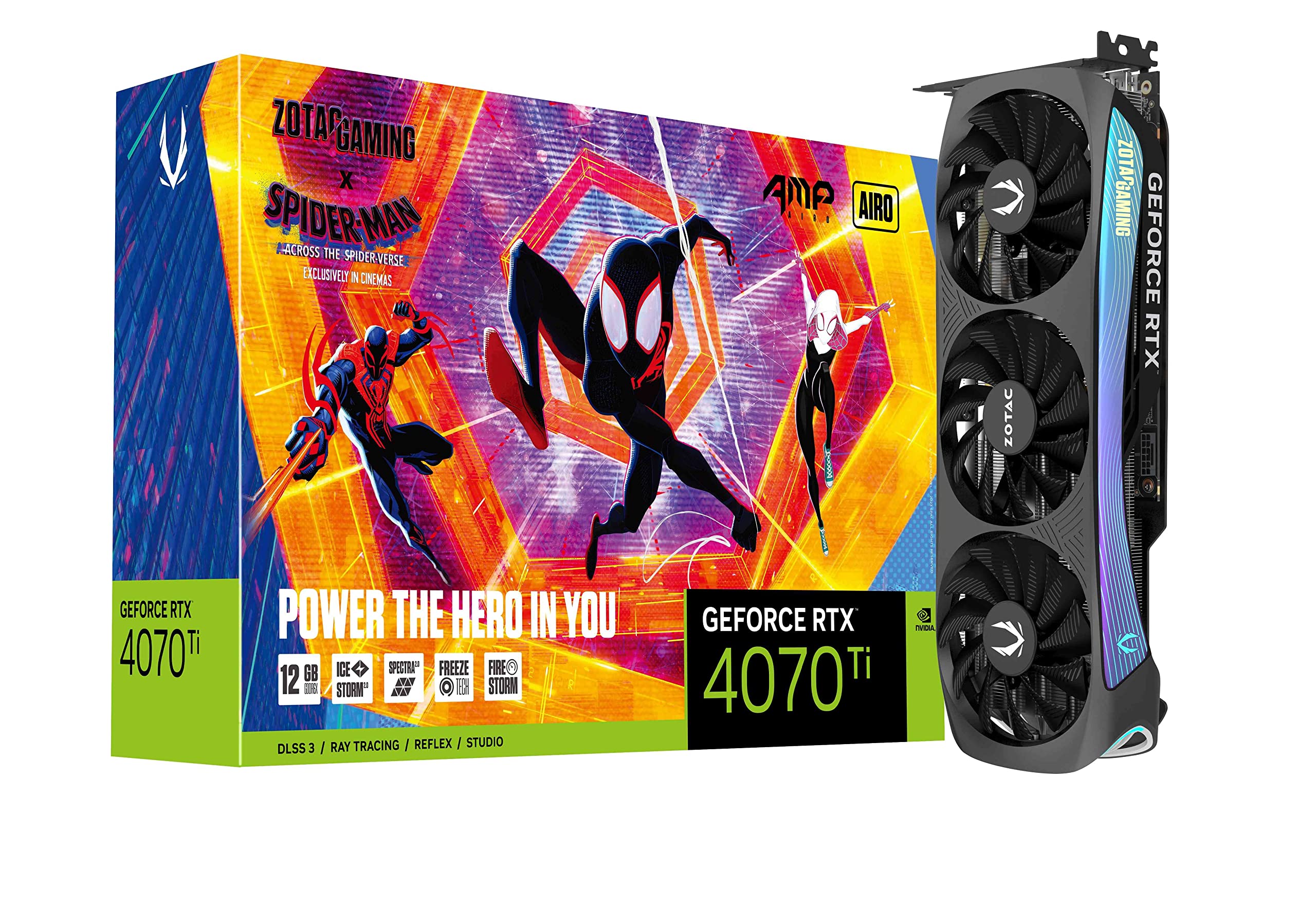 ZOTAC RTX 4070 Ti 12GB AMP AIRO SpiderMan Gaming Graphics Card ZT