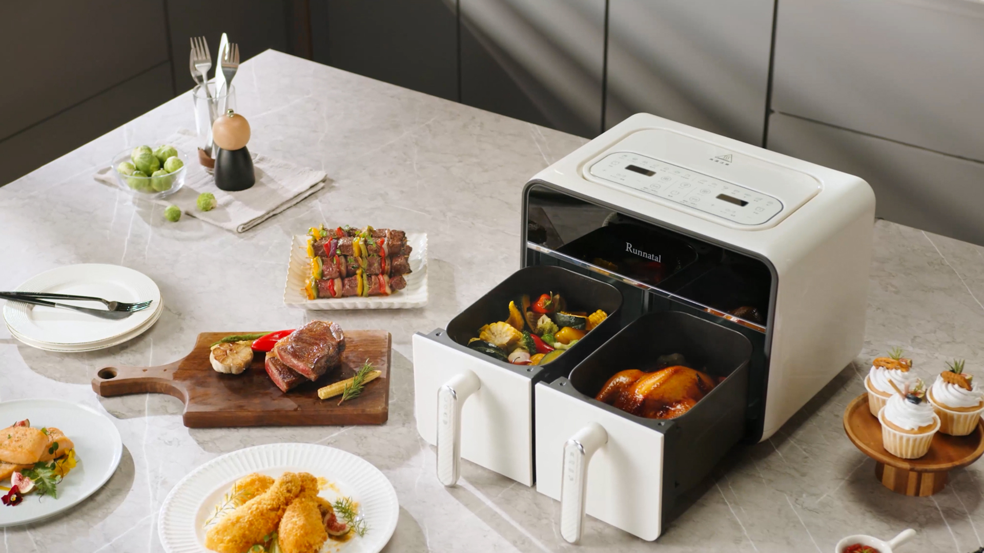 Amazon.co.jp: Runnatal ノンフライヤー 8L 大容量 電気 エア