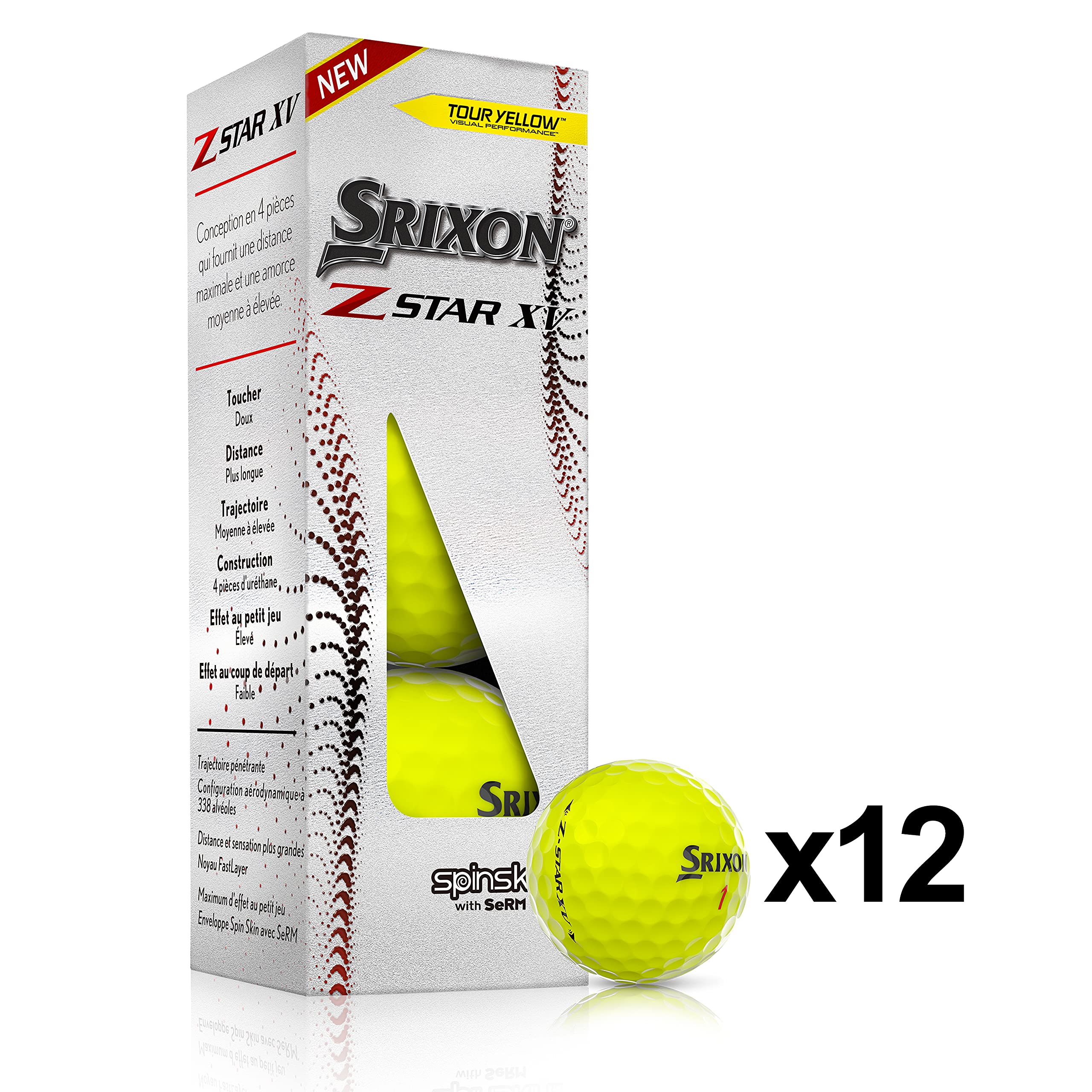 Amazon.co.jp: Srixonボール:Z-Star XV7 TYL (12) イエロー ワンサイズ