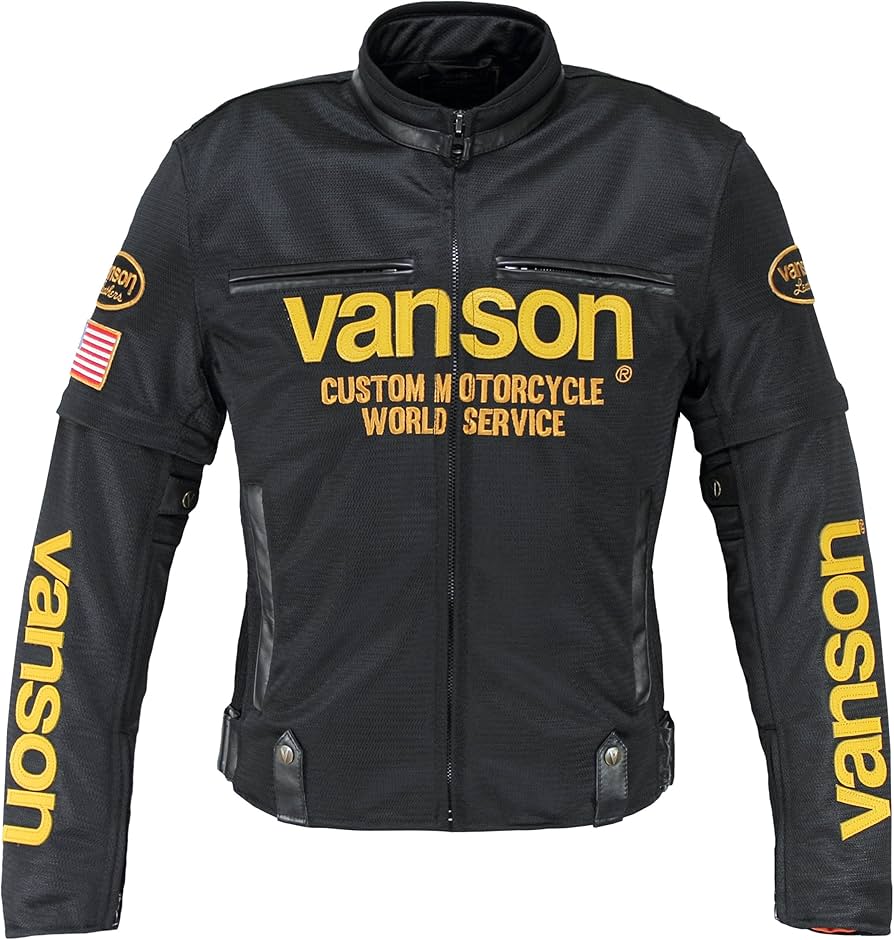 Amazon | VANSON(バンソン) メッシュジャケット BLACK/YELLOW XL