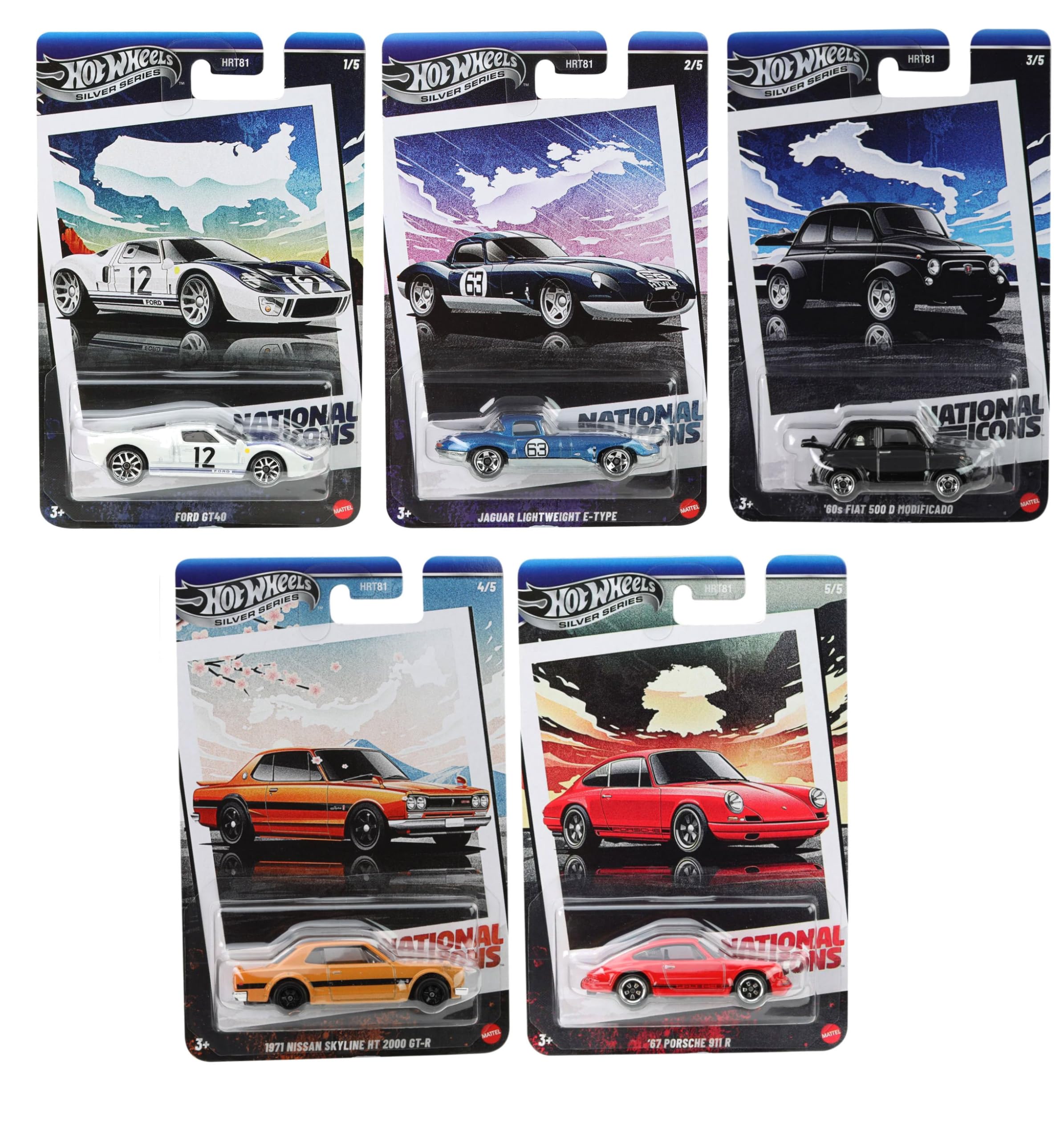 Amazon.com: Hot Wheels National Icons Collection Silver Series – 5