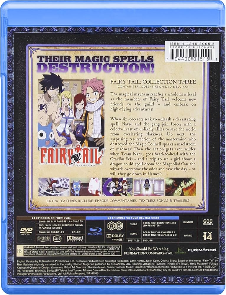 Amazon.com: Fairy Tail - Collection Three - Blu-ray & DVD : Oja
