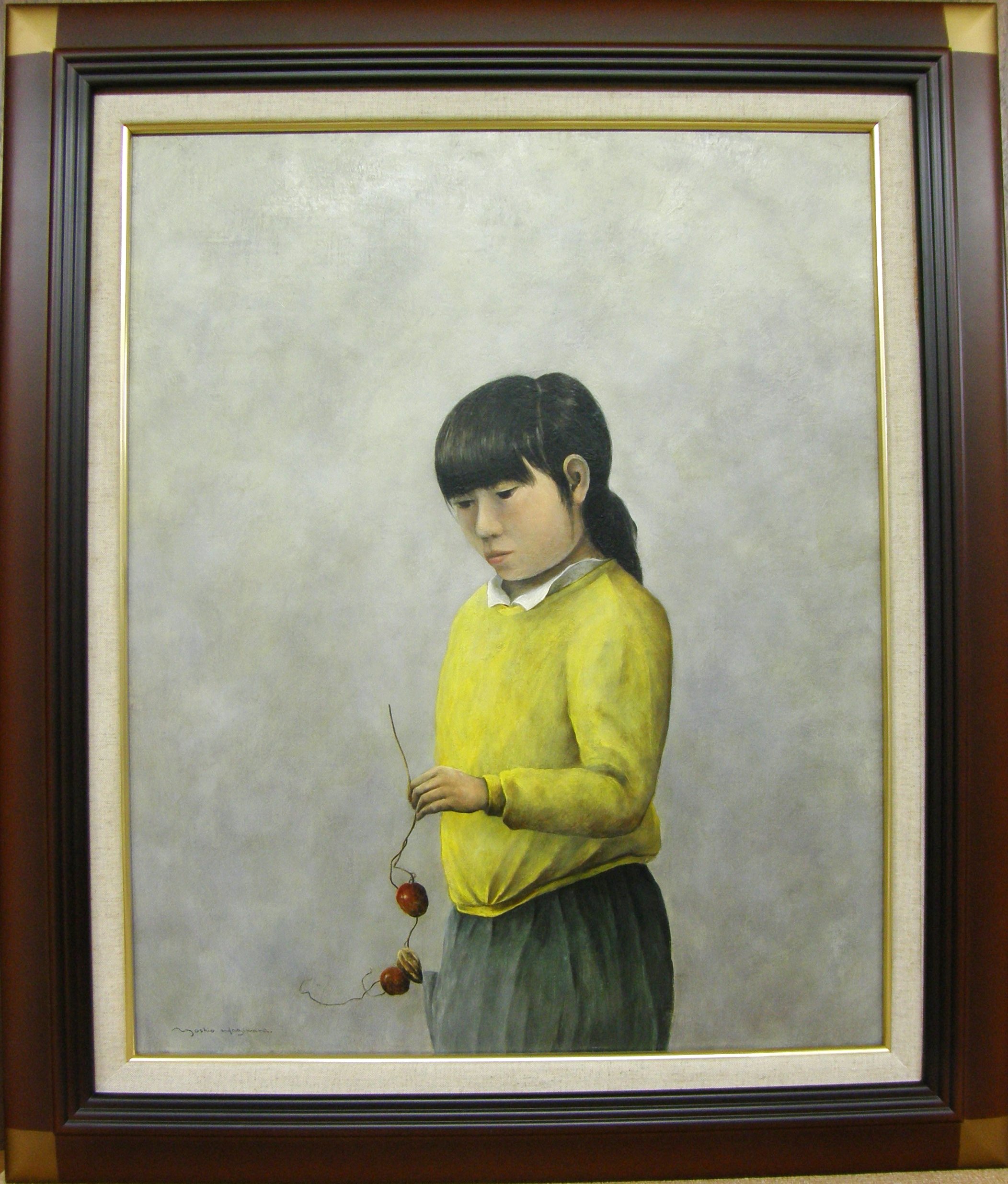 作者 micchan 油絵 F15号 原画 日本人形 作者 micchan 油絵 F15号 原画