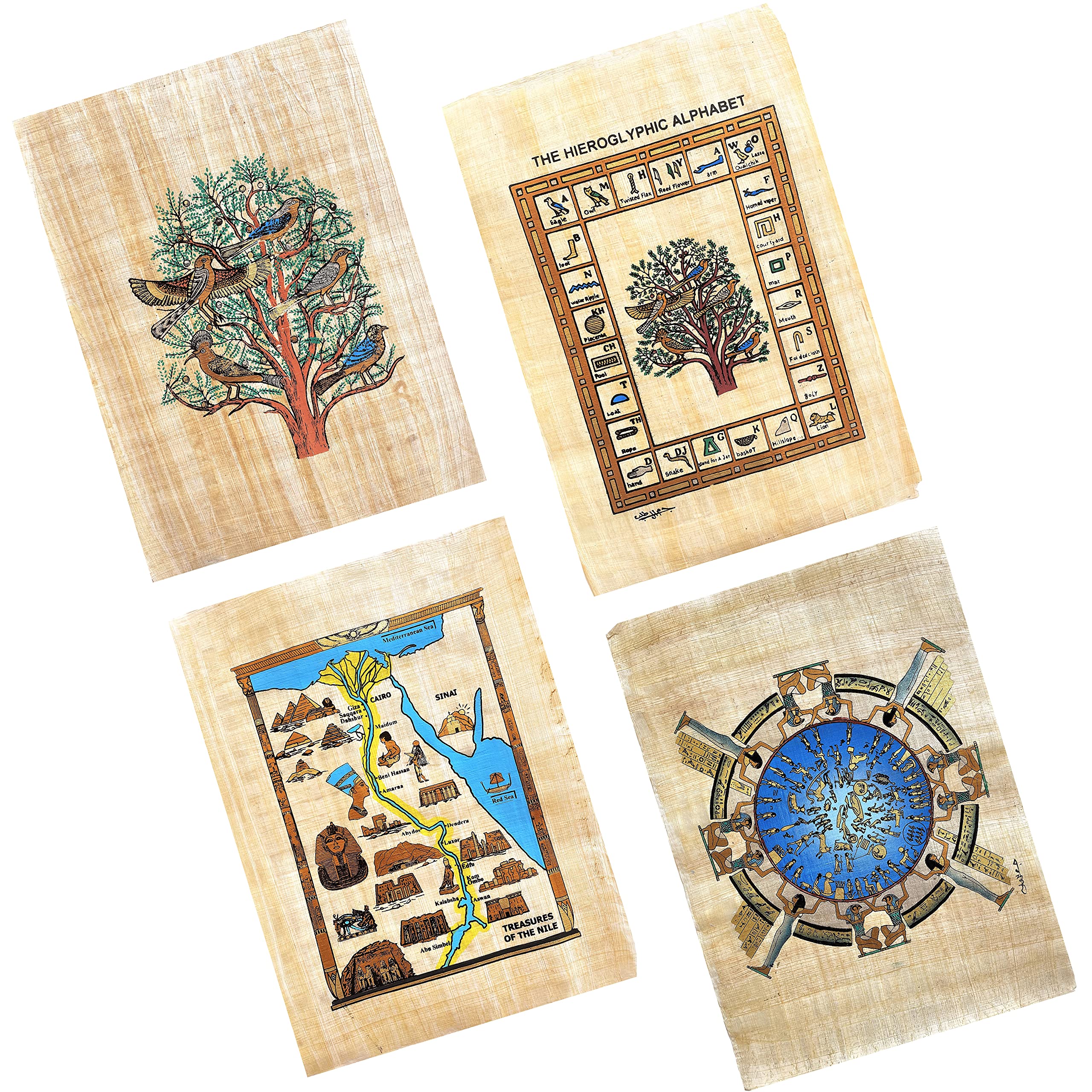 Amazon.co.jp: NileCart エジプトのパピルス絵画 オリジナル手描き