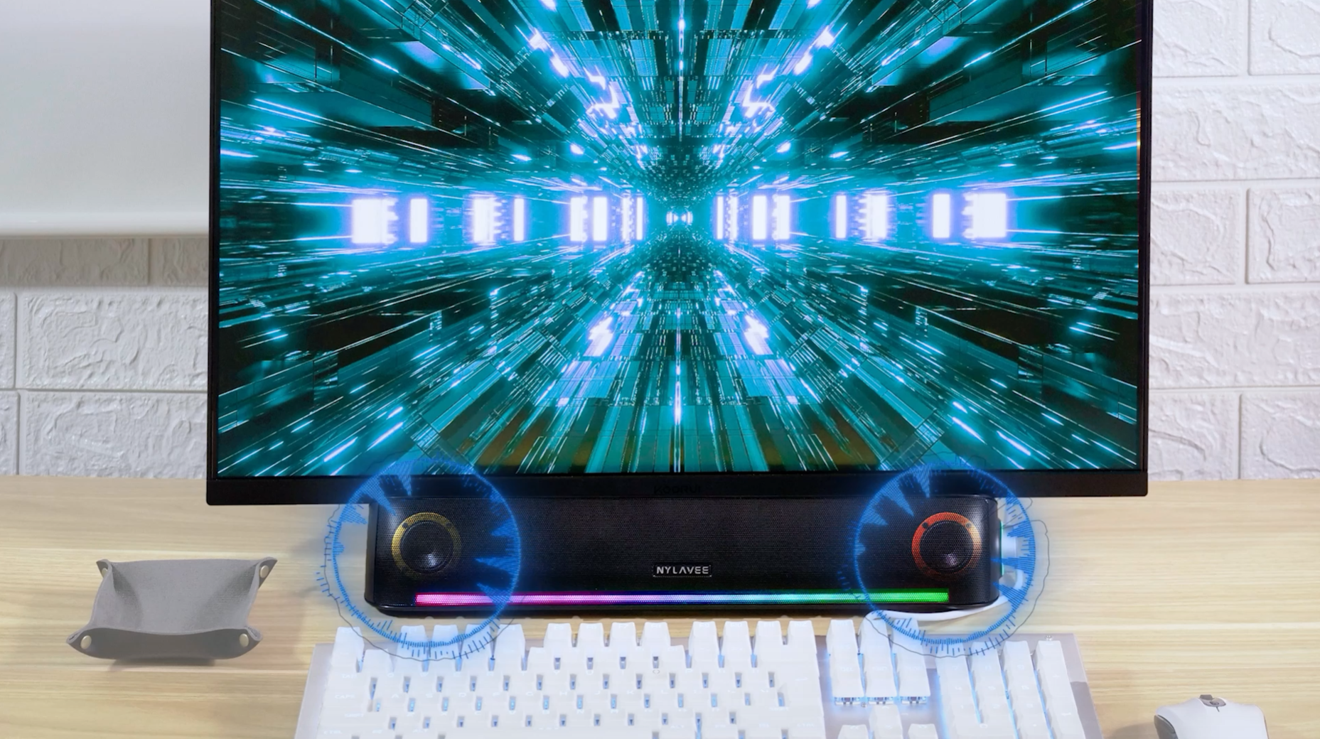 Amazon.co.jp: Nylavee PCスピーカー サウンドバー Bluetooth5.0 & AUX