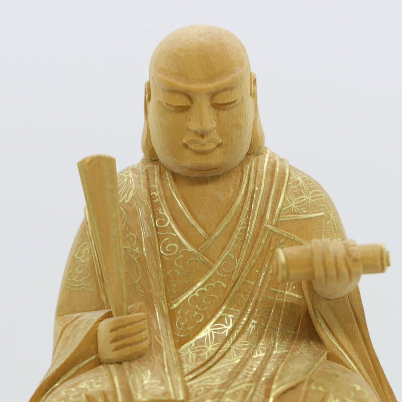 身延山 紫雲堂】 仏具 仏像 桧木 日蓮聖人像 座2.5寸