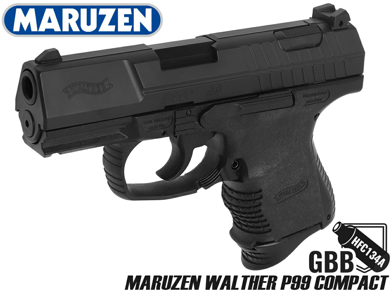 マルゼン ワルサーP99 コンパクト ブローバック ブラック | ミリタリー