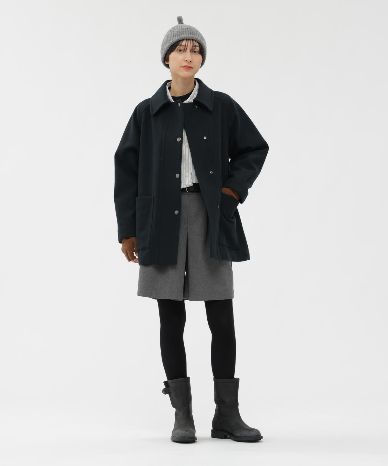 BASIC WOOL MELTON COAT | MARGARET HOWELL（マーガレット・ハウエル