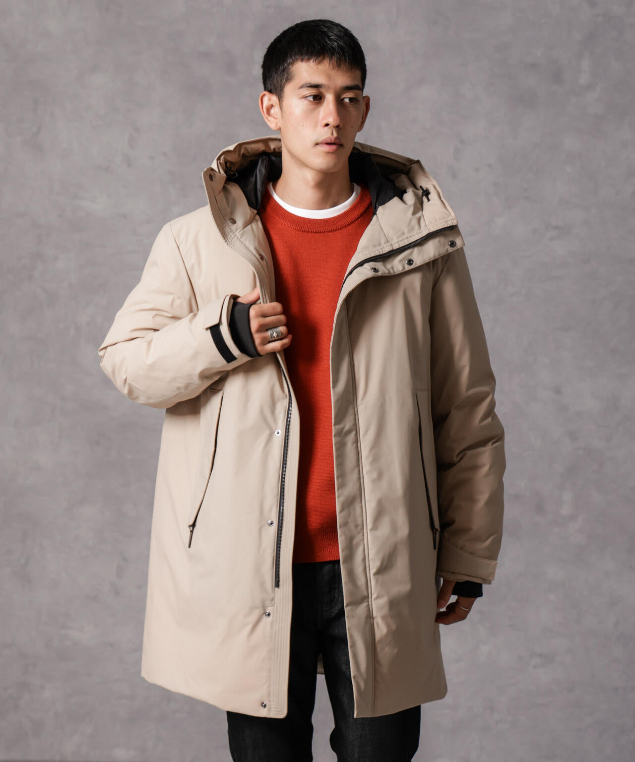 西川ダウン(R)」ロングフードダウン | NANO universe（ナノ